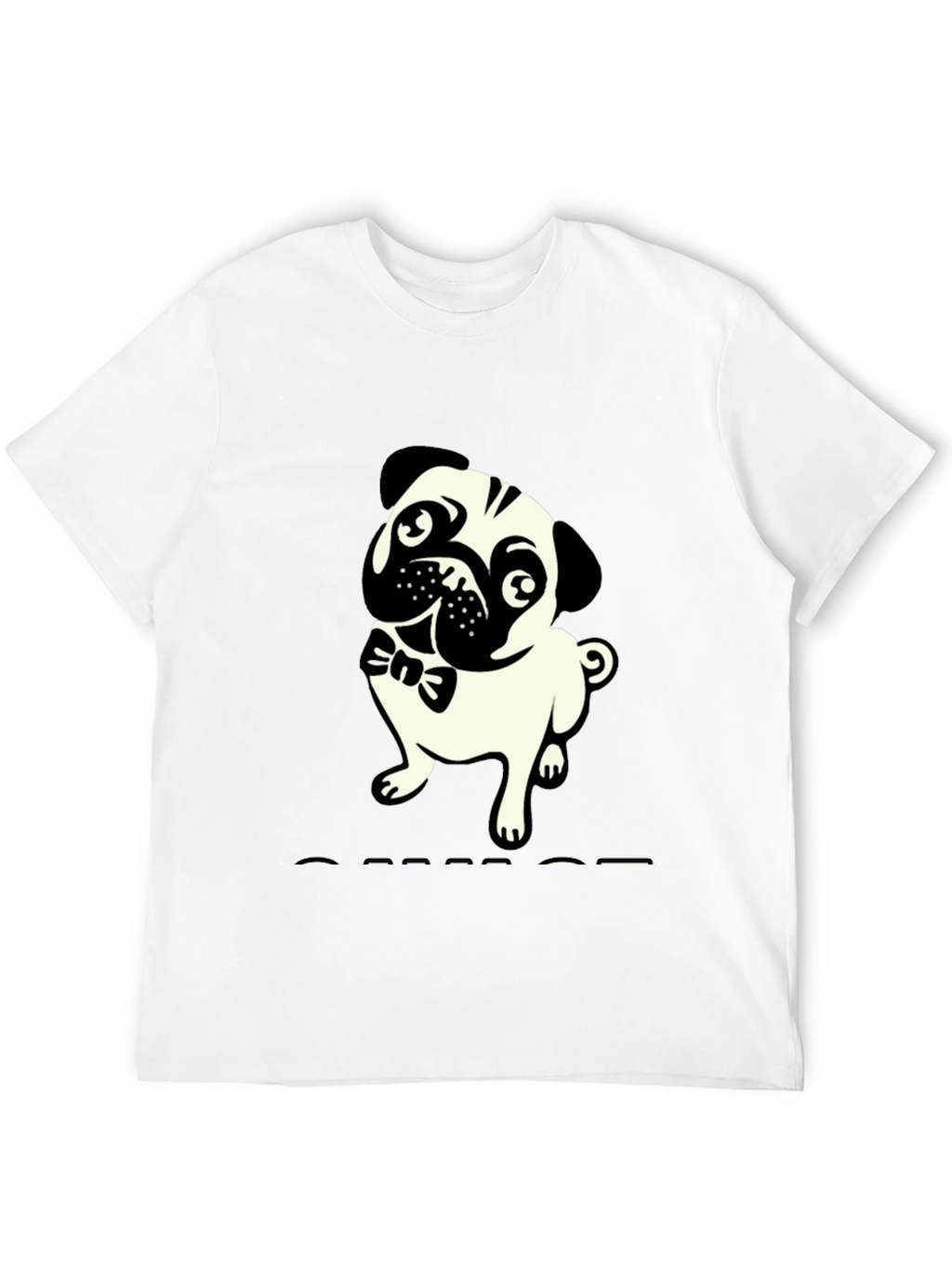 Mens Black T-Shirt with Pug Graphic