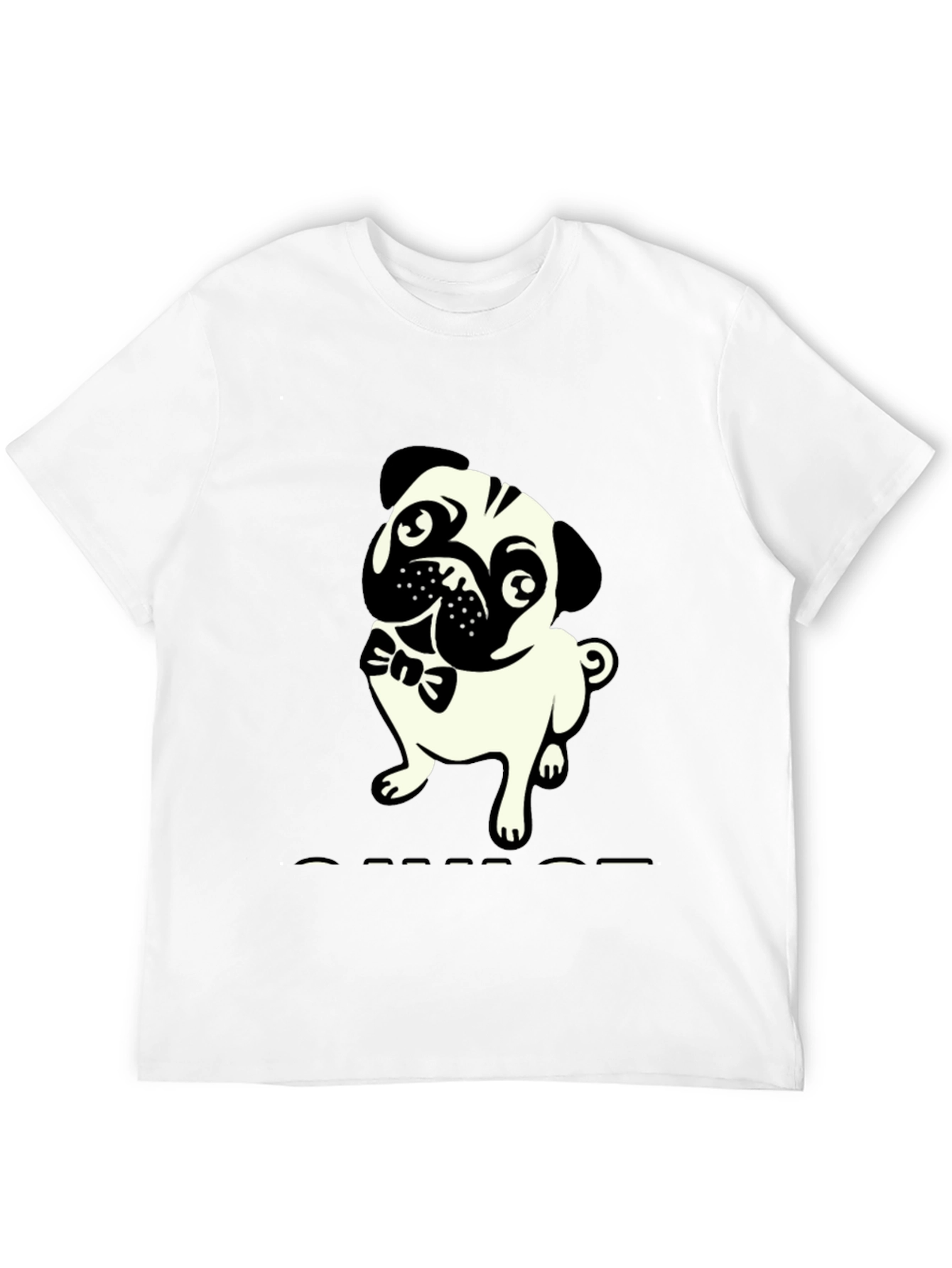 Mens Black T-Shirt with Pug Graphic