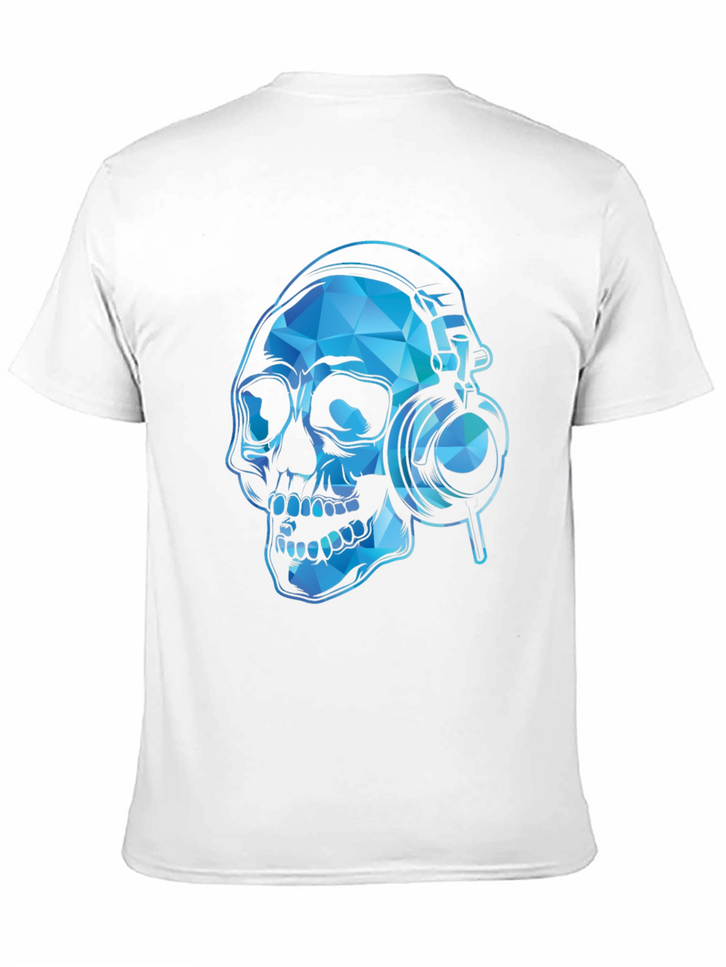 Skull with Headphones Graphic Tee - Black