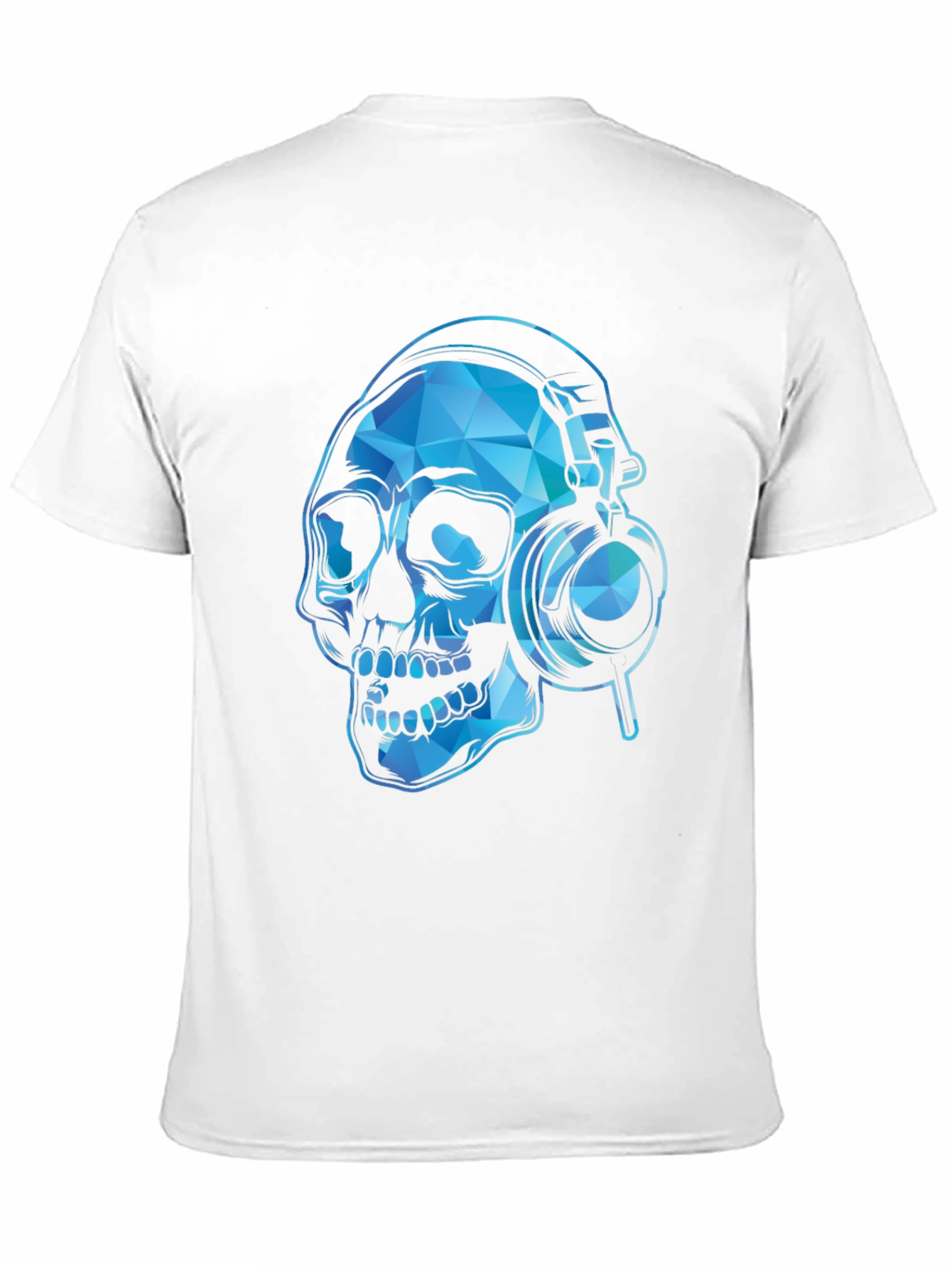 Skull with Headphones Graphic Tee - Black
