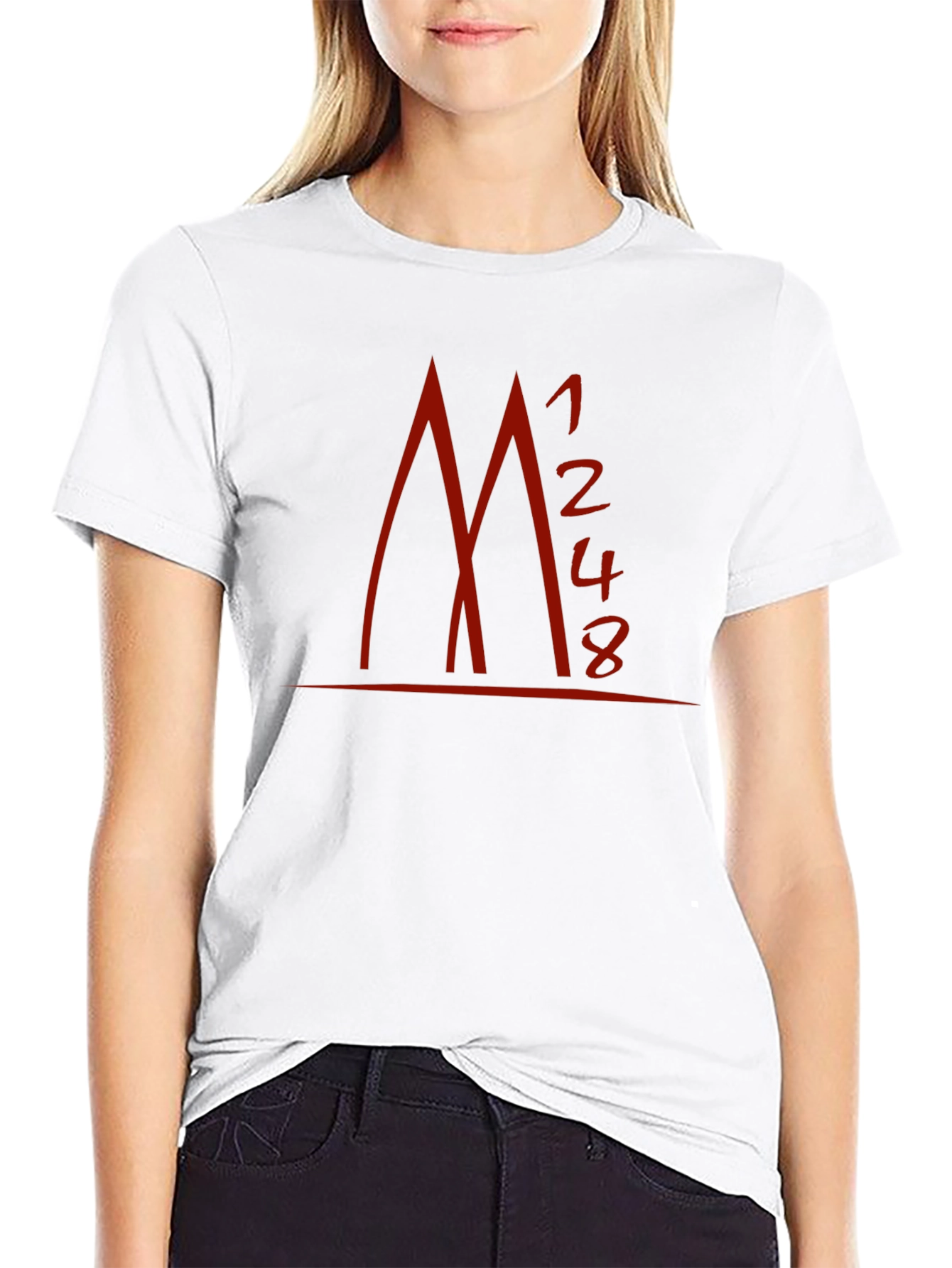 Geometric Red Print Black T-Shirt