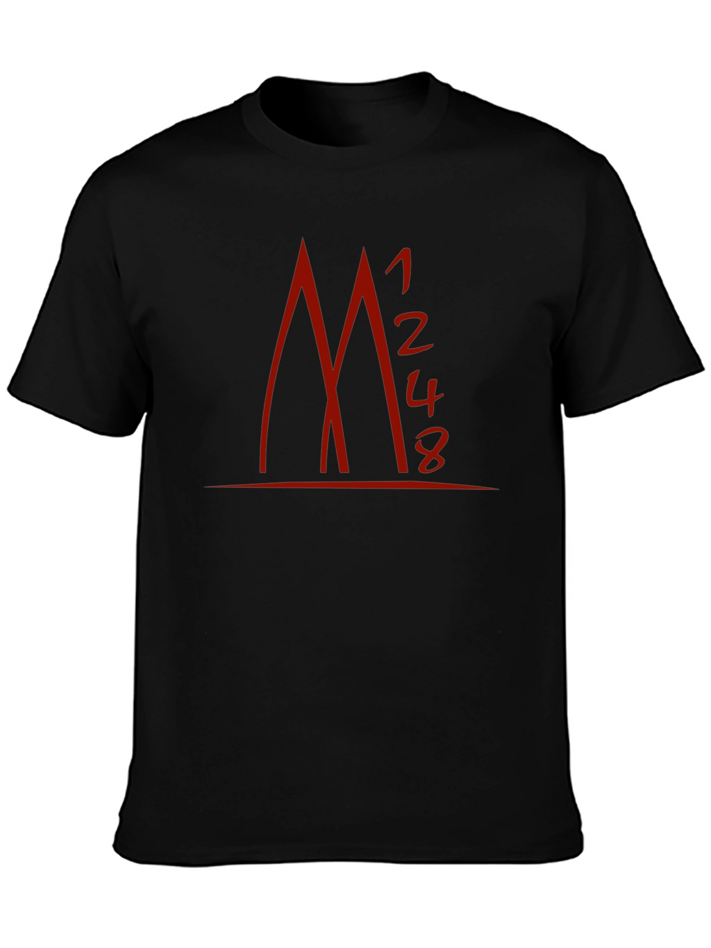 Geometric Red Print Black T-Shirt