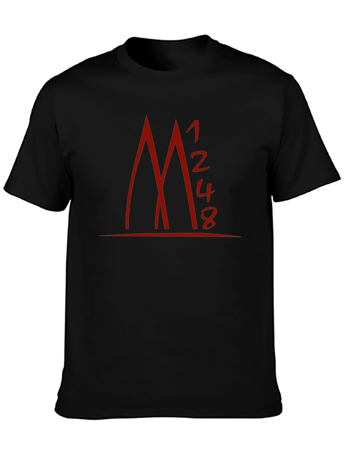 Geometric Red Print Black T-Shirt