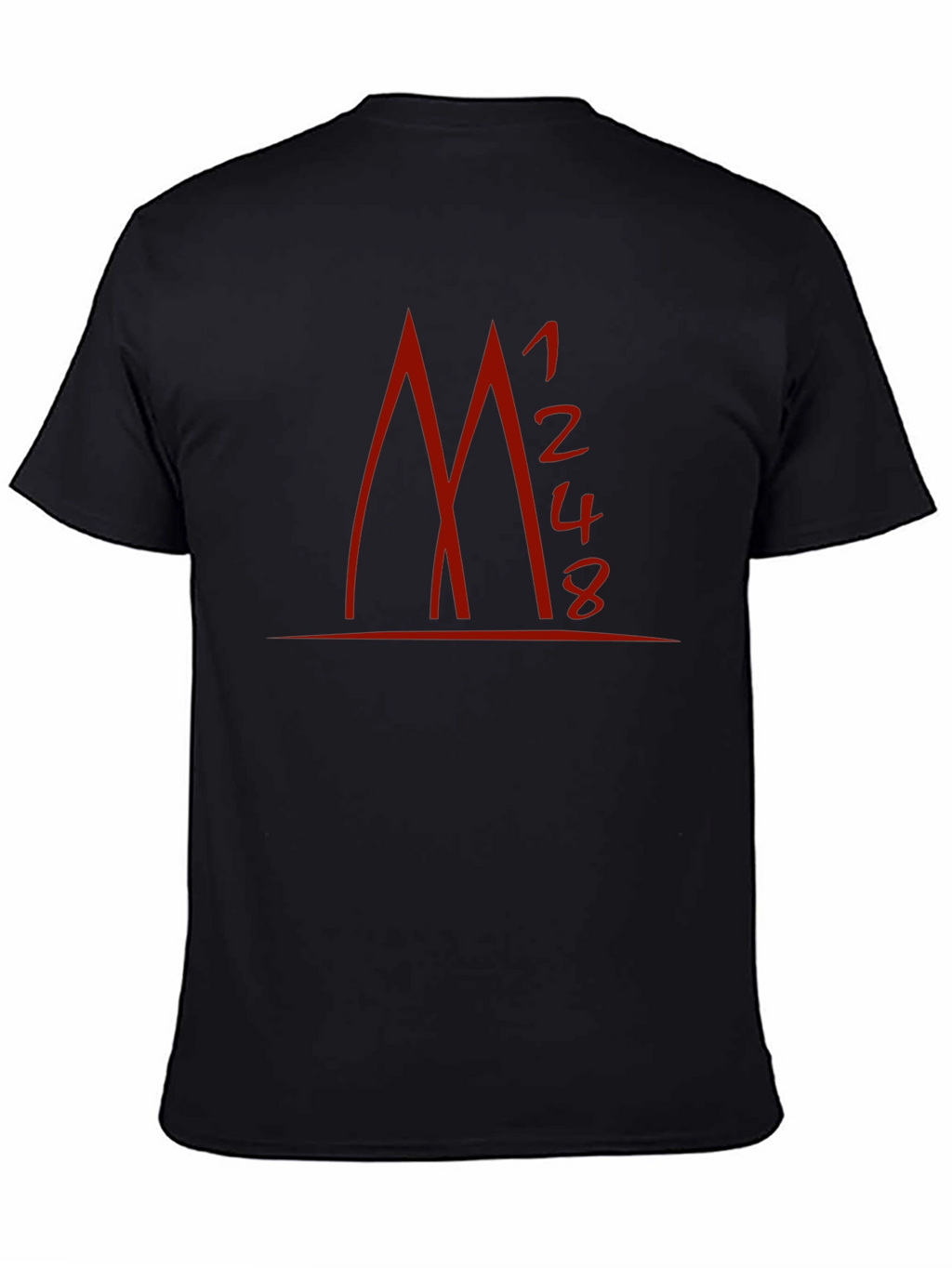 Geometric Red Print Black T-Shirt
