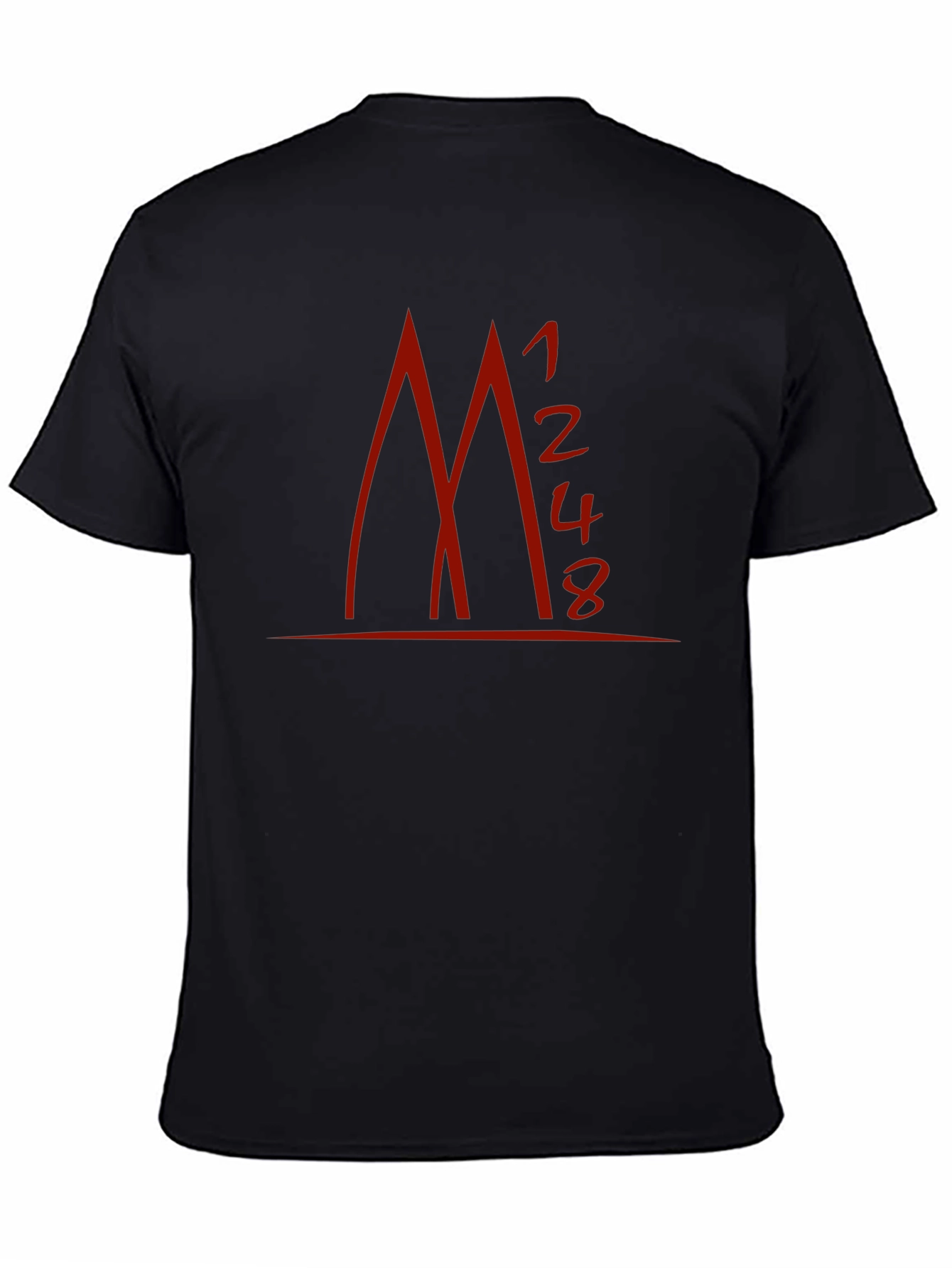 Geometric Red Print Black T-Shirt