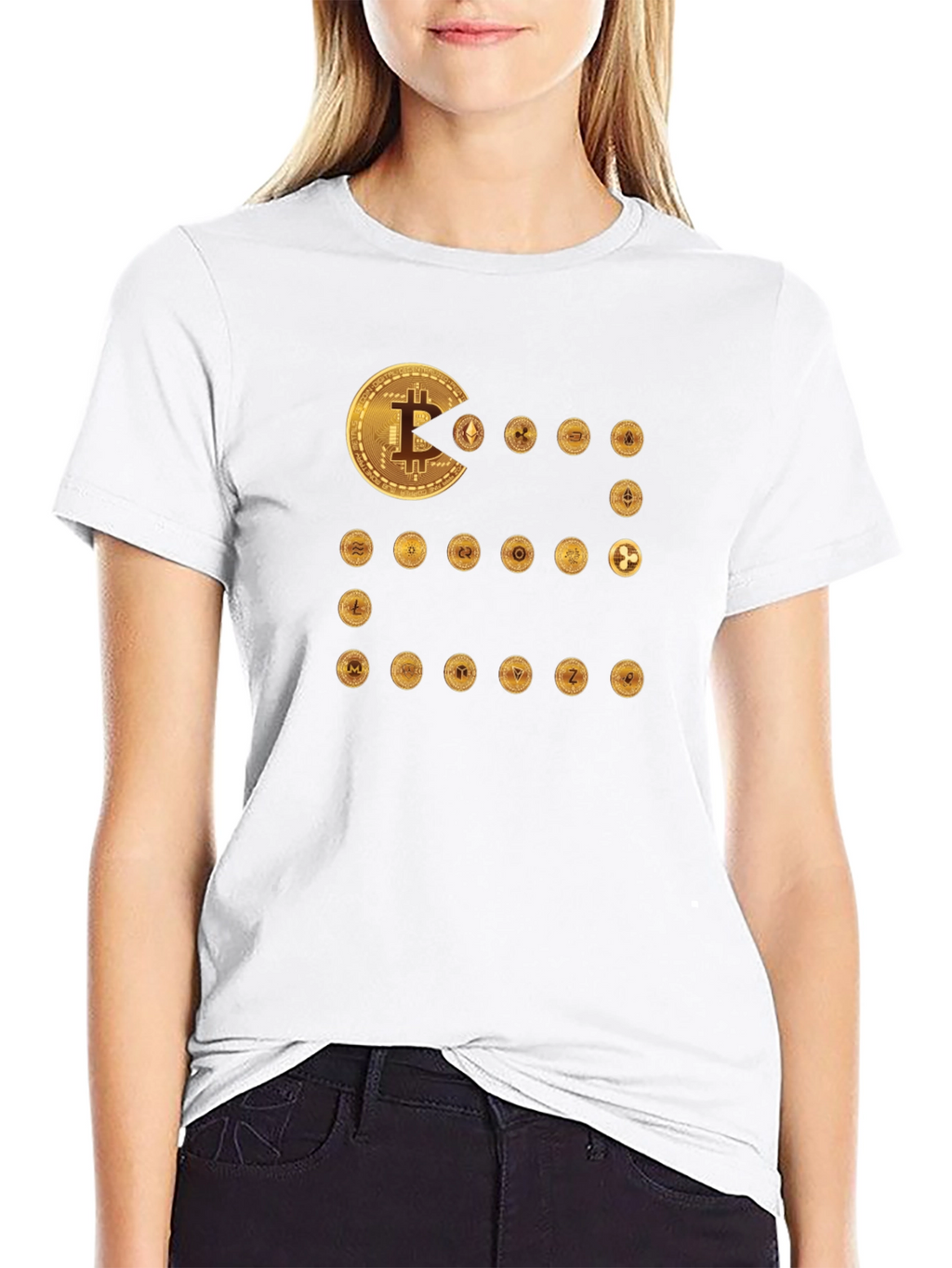 Crypto Coin Eater T-Shirt - Bitcoin Ethereum Design