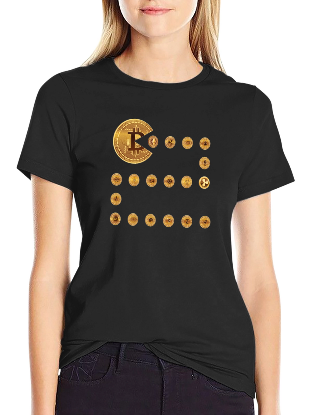 Crypto Coin Eater T-Shirt - Bitcoin Ethereum Design