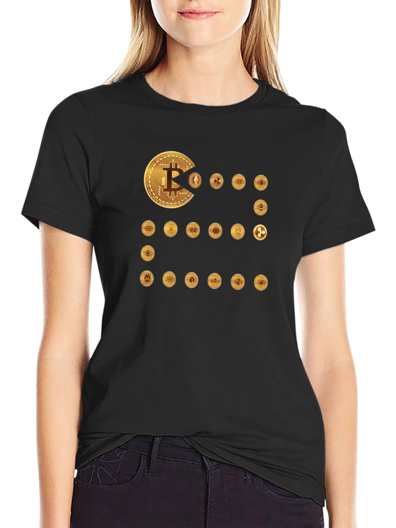 Crypto Coin Eater T-Shirt - Bitcoin Ethereum Design