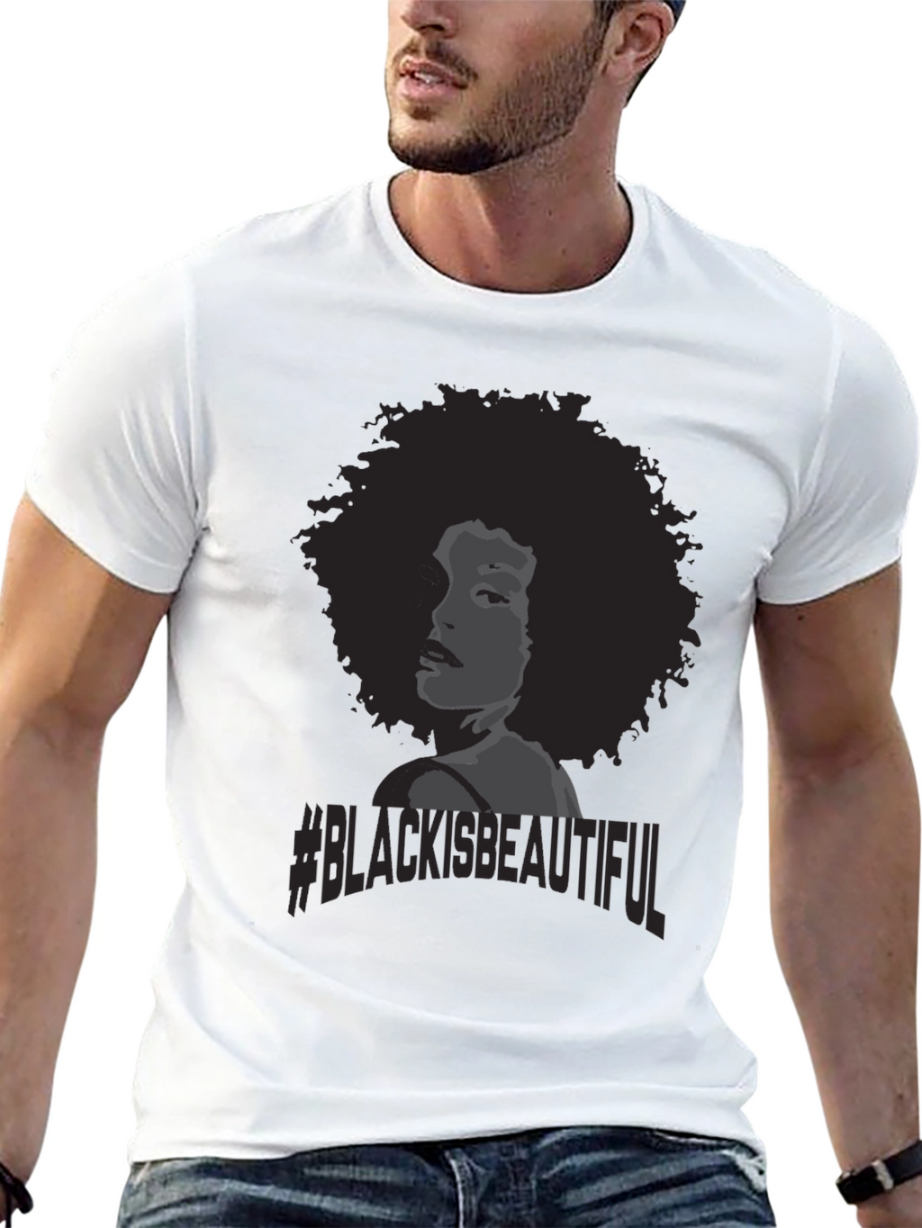 Black Is Beautiful T-Shirt Afro Woman