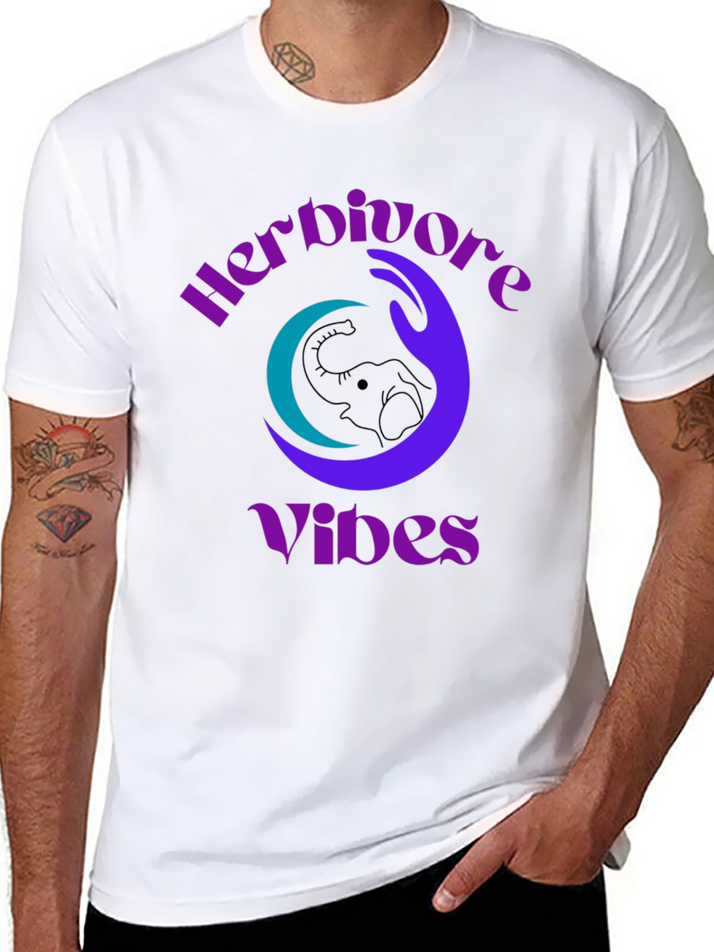 Herbivore Vibes Graphic Tee - Elephant Design
