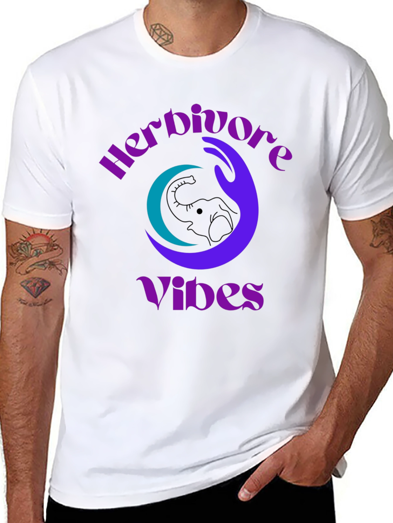 Herbivore Vibes Graphic Tee - Elephant Design