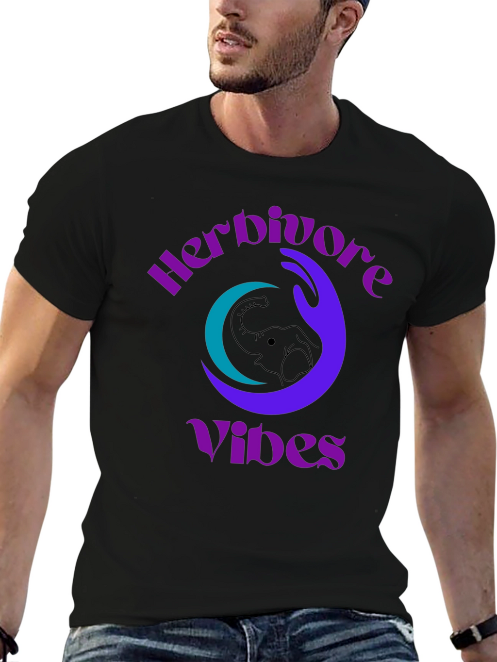 Herbivore Vibes Graphic Tee - Elephant Design