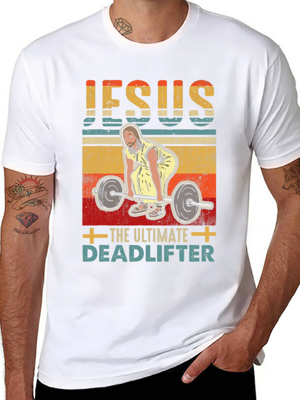 Jesus The Ultimate Deadlifter Graphic T-Shirt