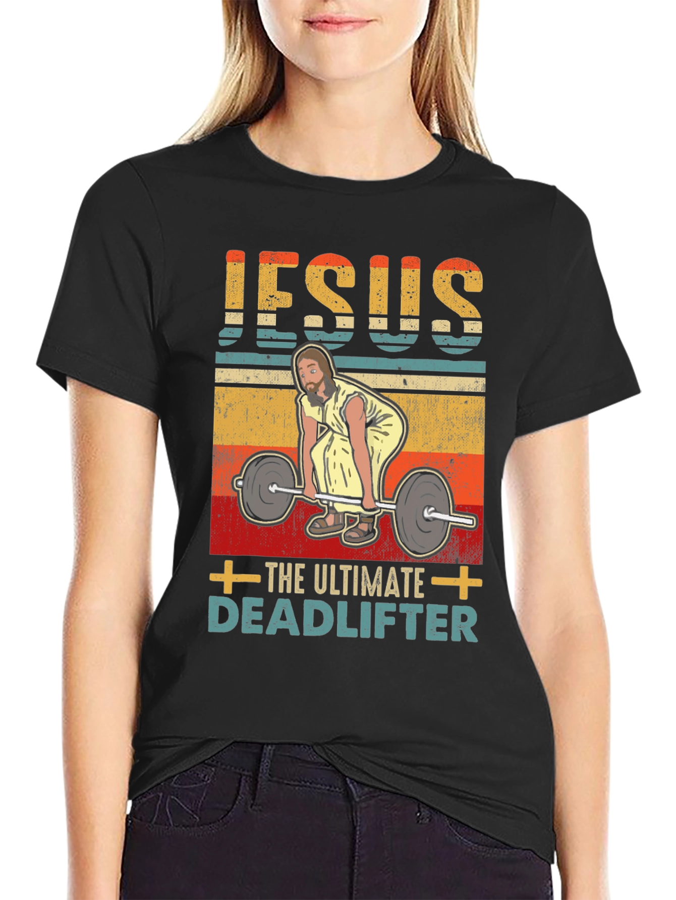 Jesus The Ultimate Deadlifter Graphic T-Shirt