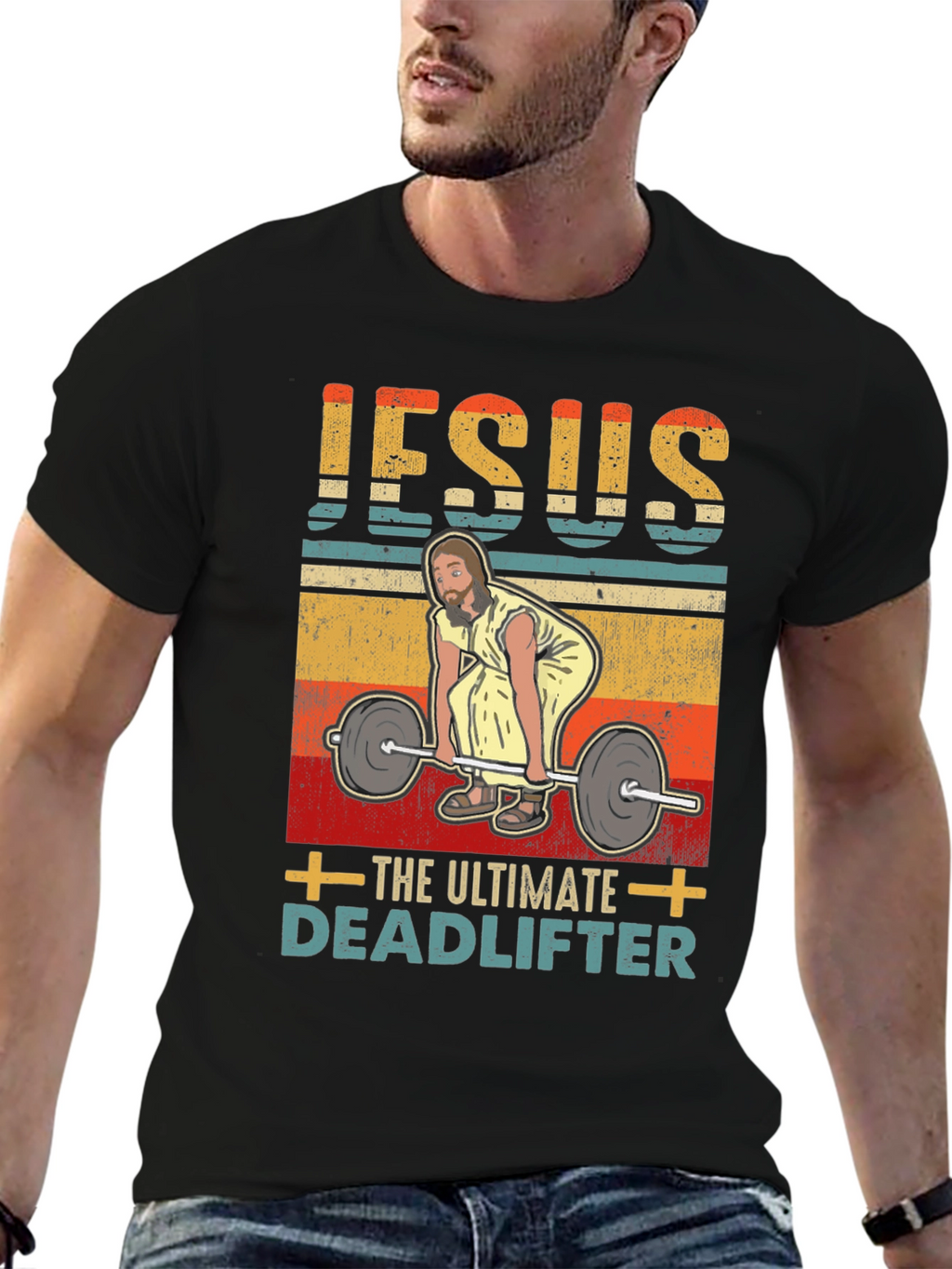 Jesus The Ultimate Deadlifter Graphic T-Shirt