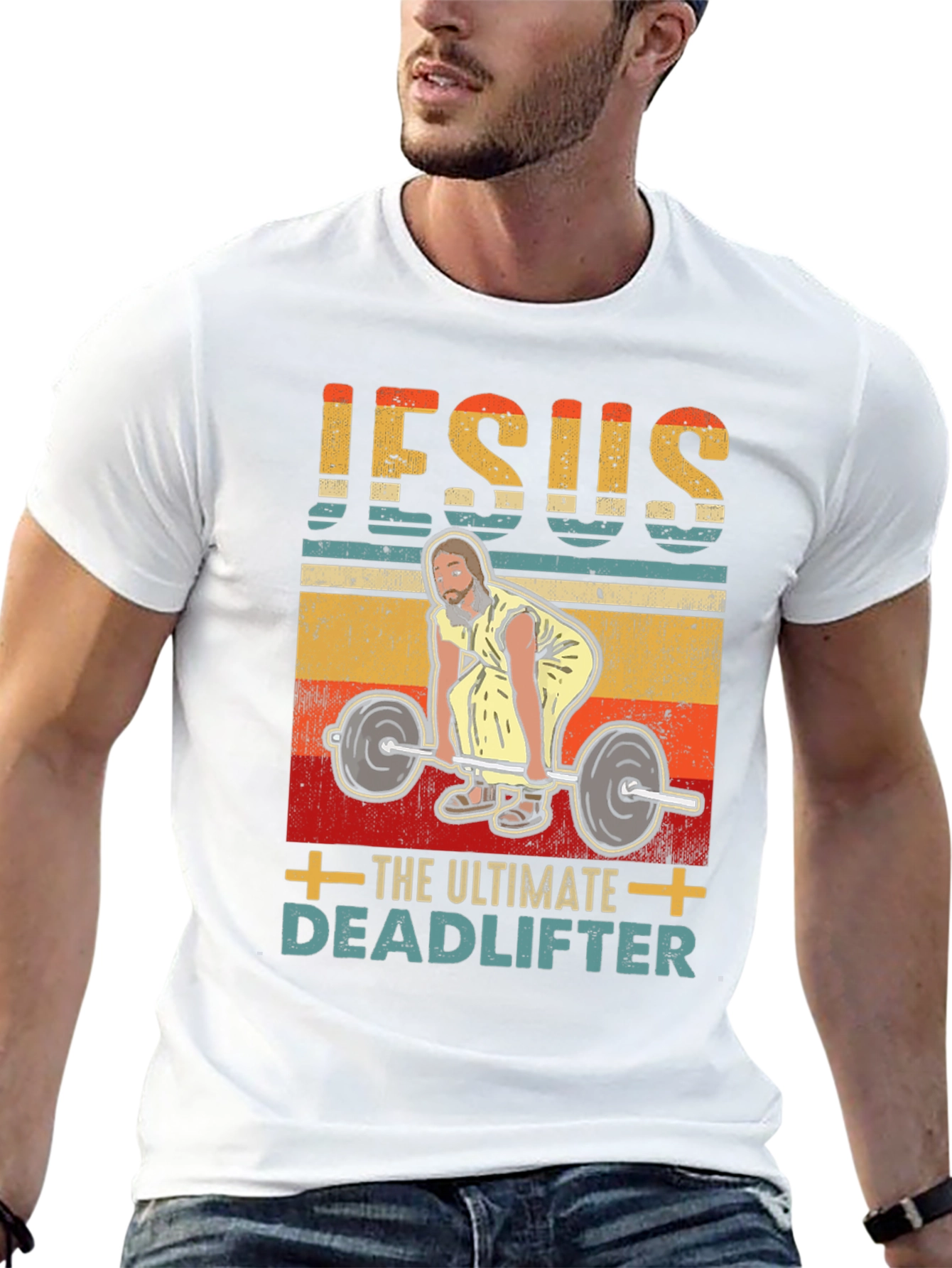 Jesus The Ultimate Deadlifter Graphic T-Shirt