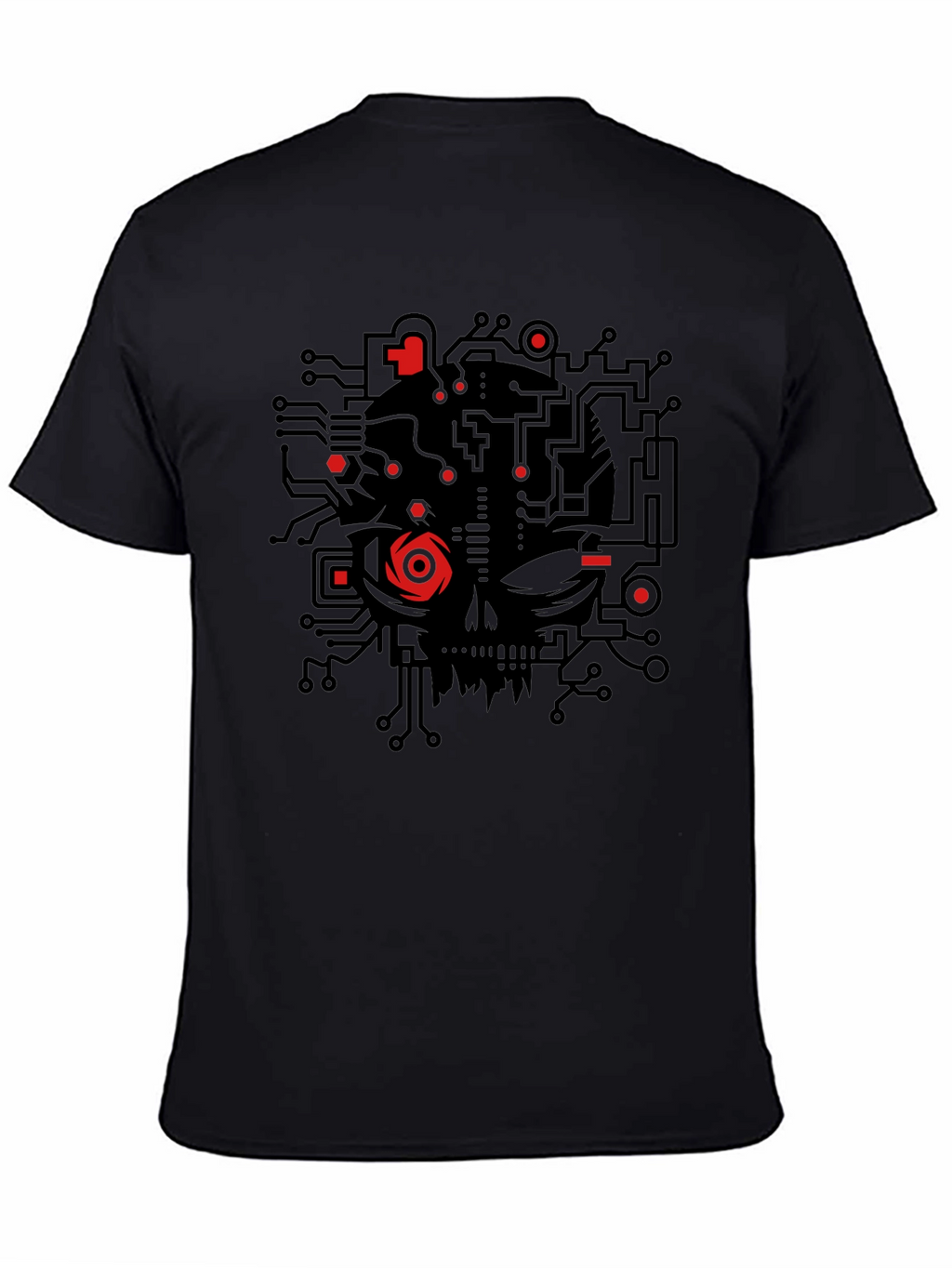 Cyberpunk Skull Graphic Tee - Black