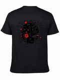 Cyberpunk Skull Graphic Tee - Black