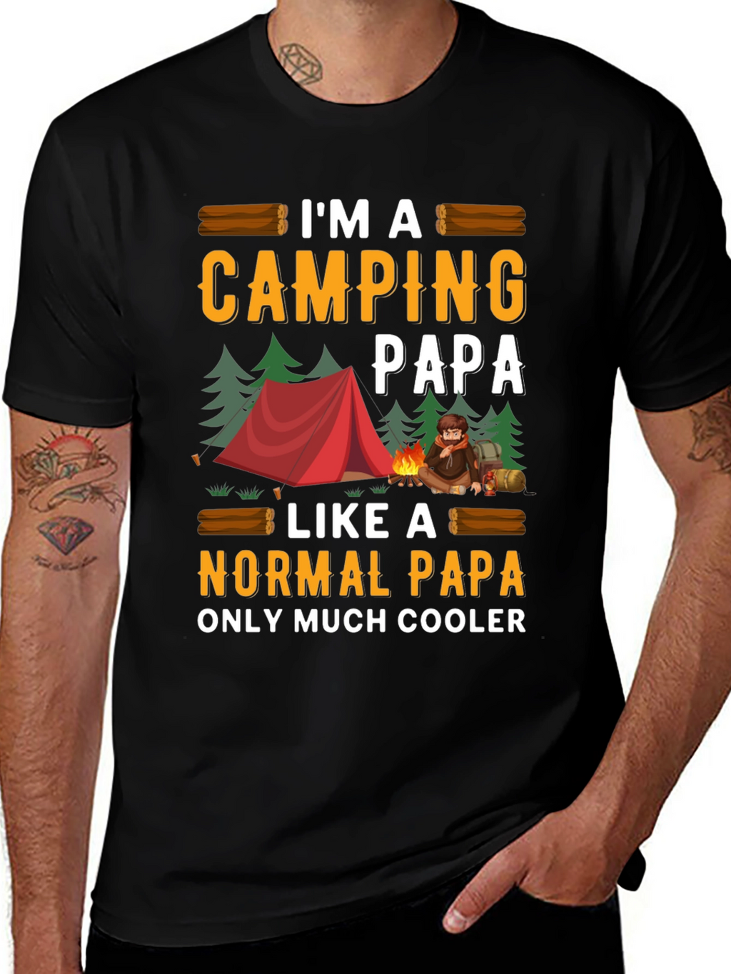 Camping Papa Graphic Tee - Cool Dad T-Shirt