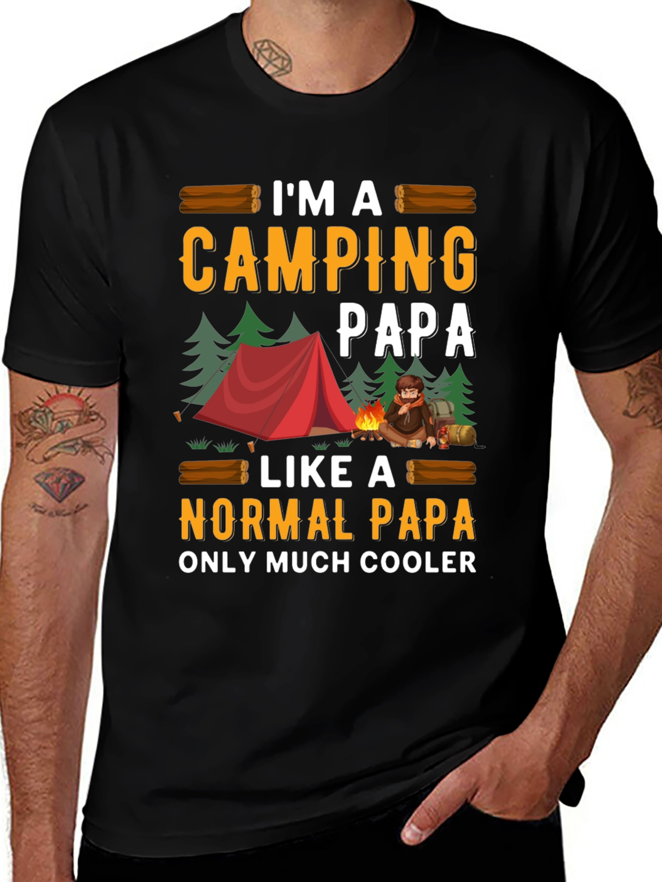 Camping Papa Graphic Tee - Cool Dad T-Shirt