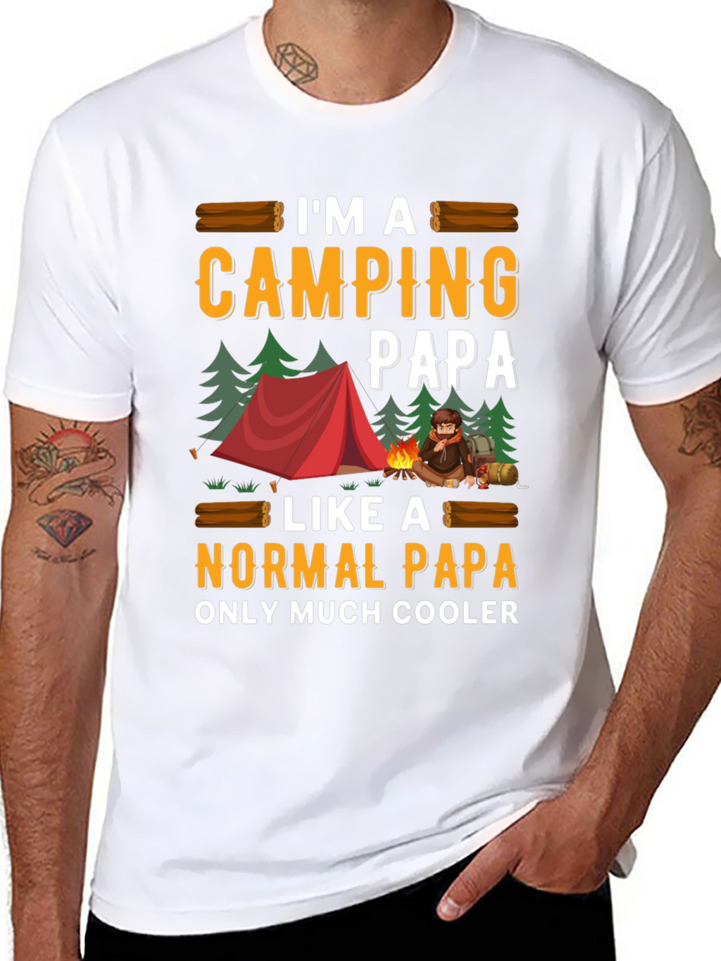 Camping Papa Graphic Tee - Cool Dad T-Shirt