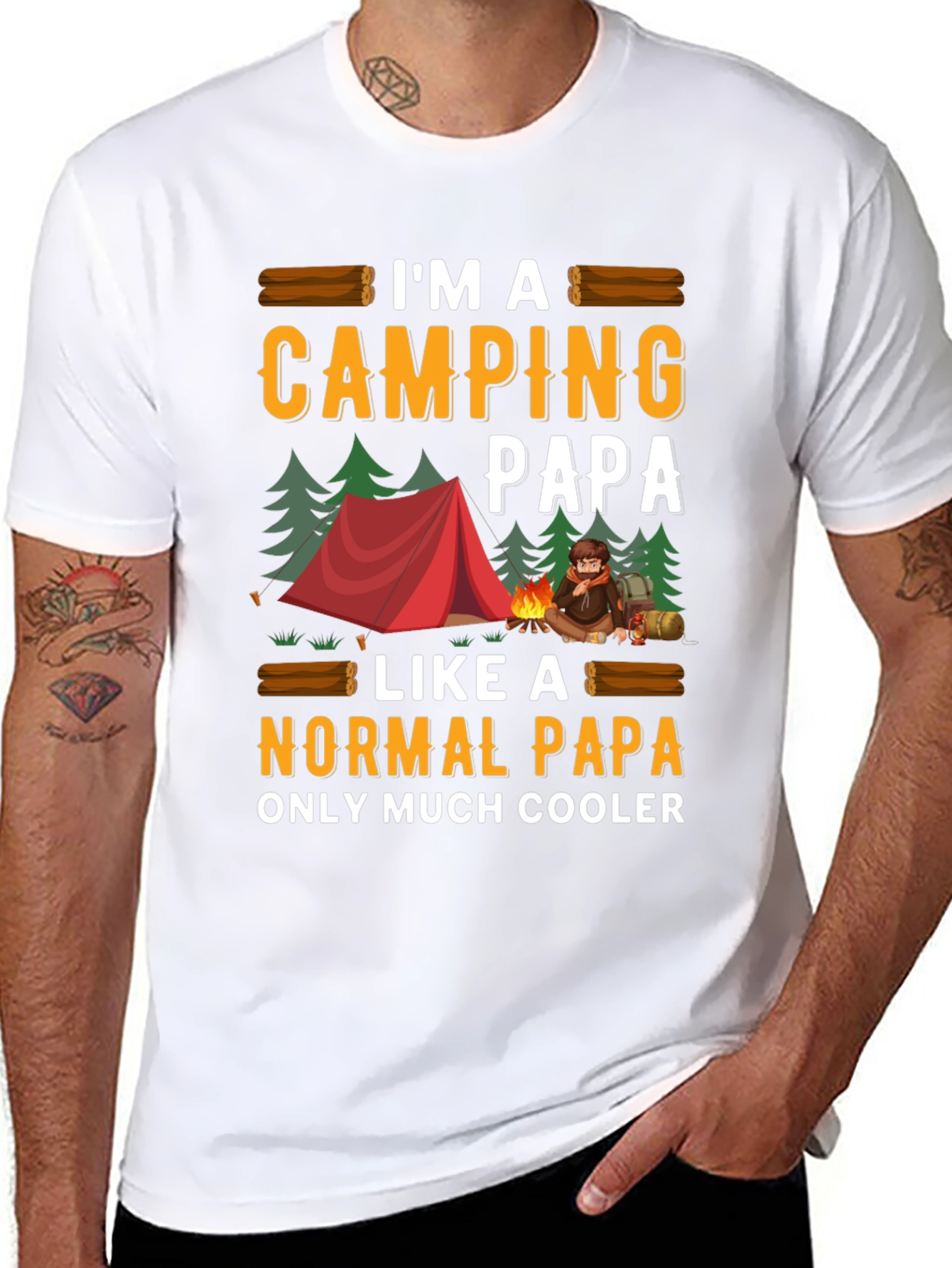 Camping Papa Graphic Tee - Cool Dad T-Shirt