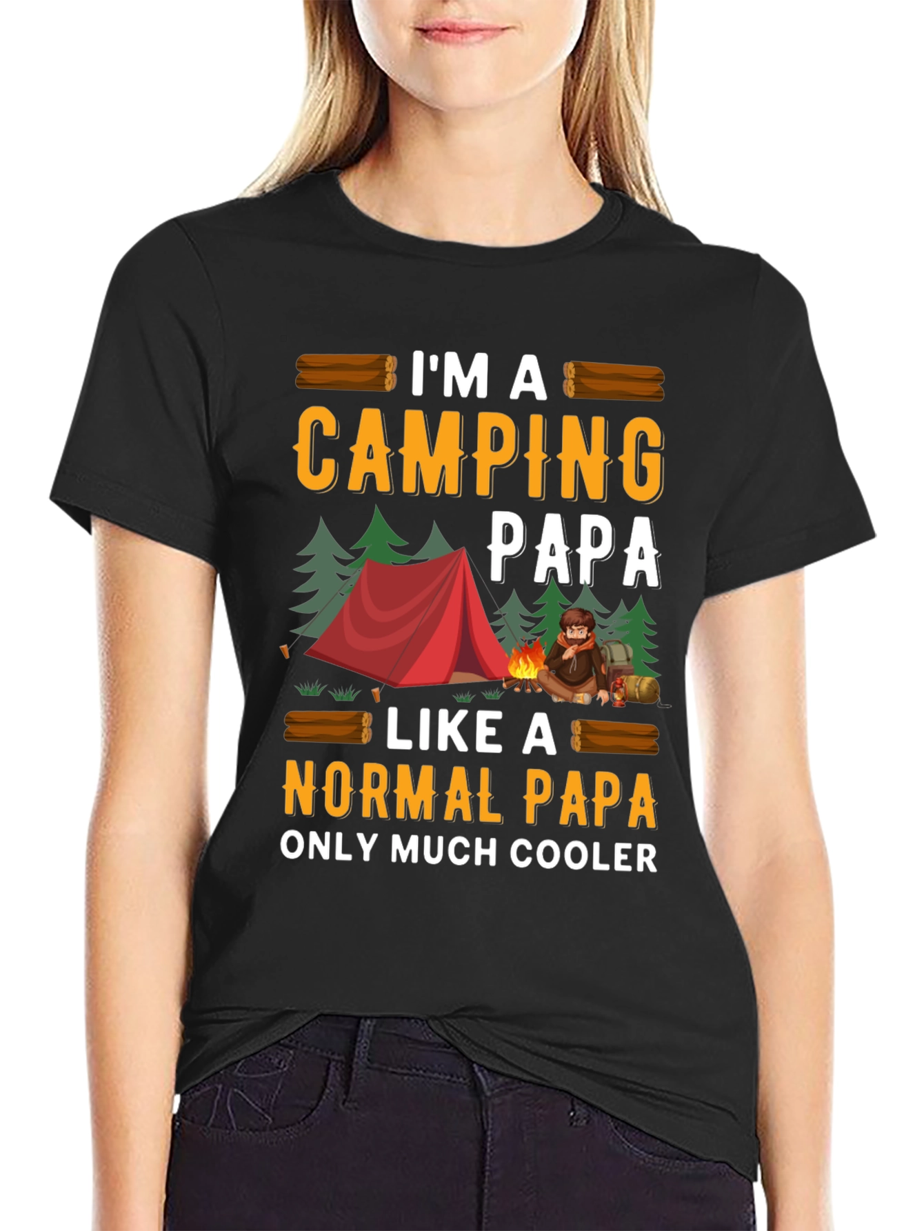 Camping Papa Graphic Tee - Cool Dad T-Shirt