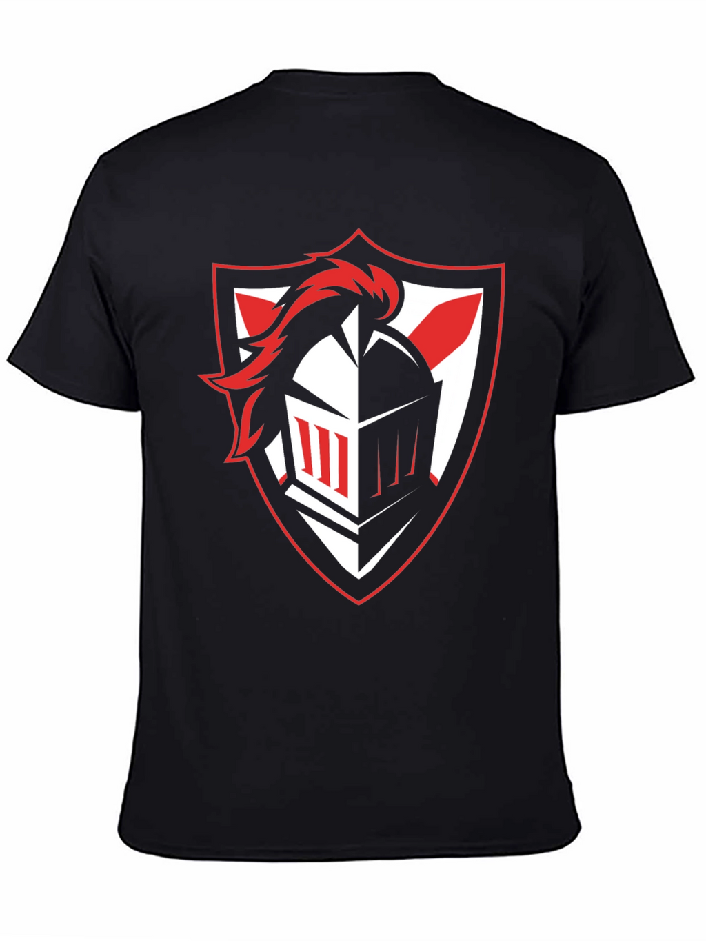 Knight Crest Graphic Tee - Black Cotton T-Shirt