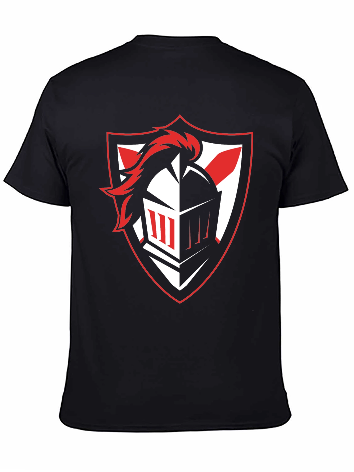 Knight Crest Graphic Tee - Black Cotton T-Shirt