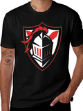 Knight Crest Graphic Tee - Black Cotton T-Shirt