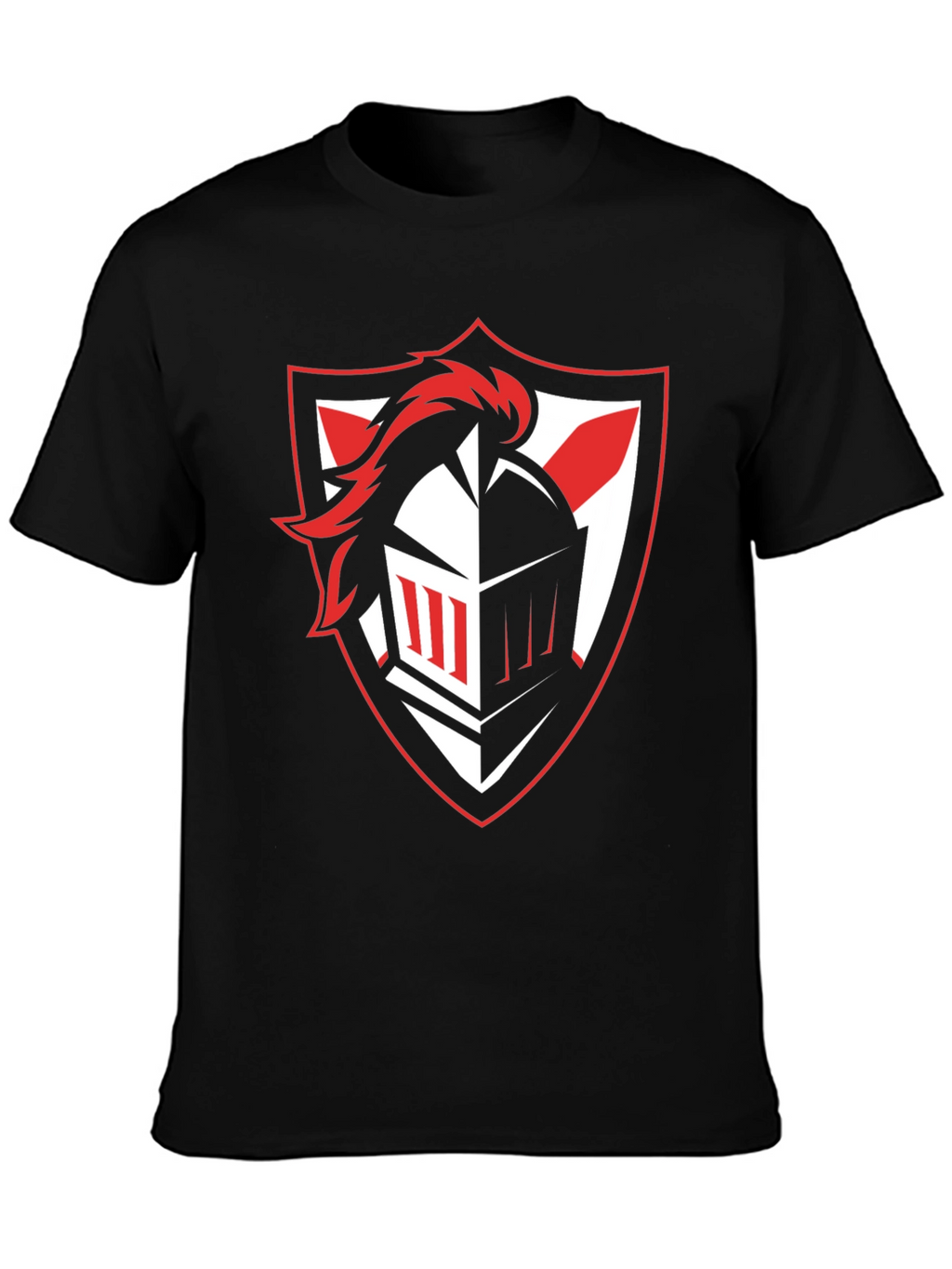 Knight Crest Graphic Tee - Black Cotton T-Shirt
