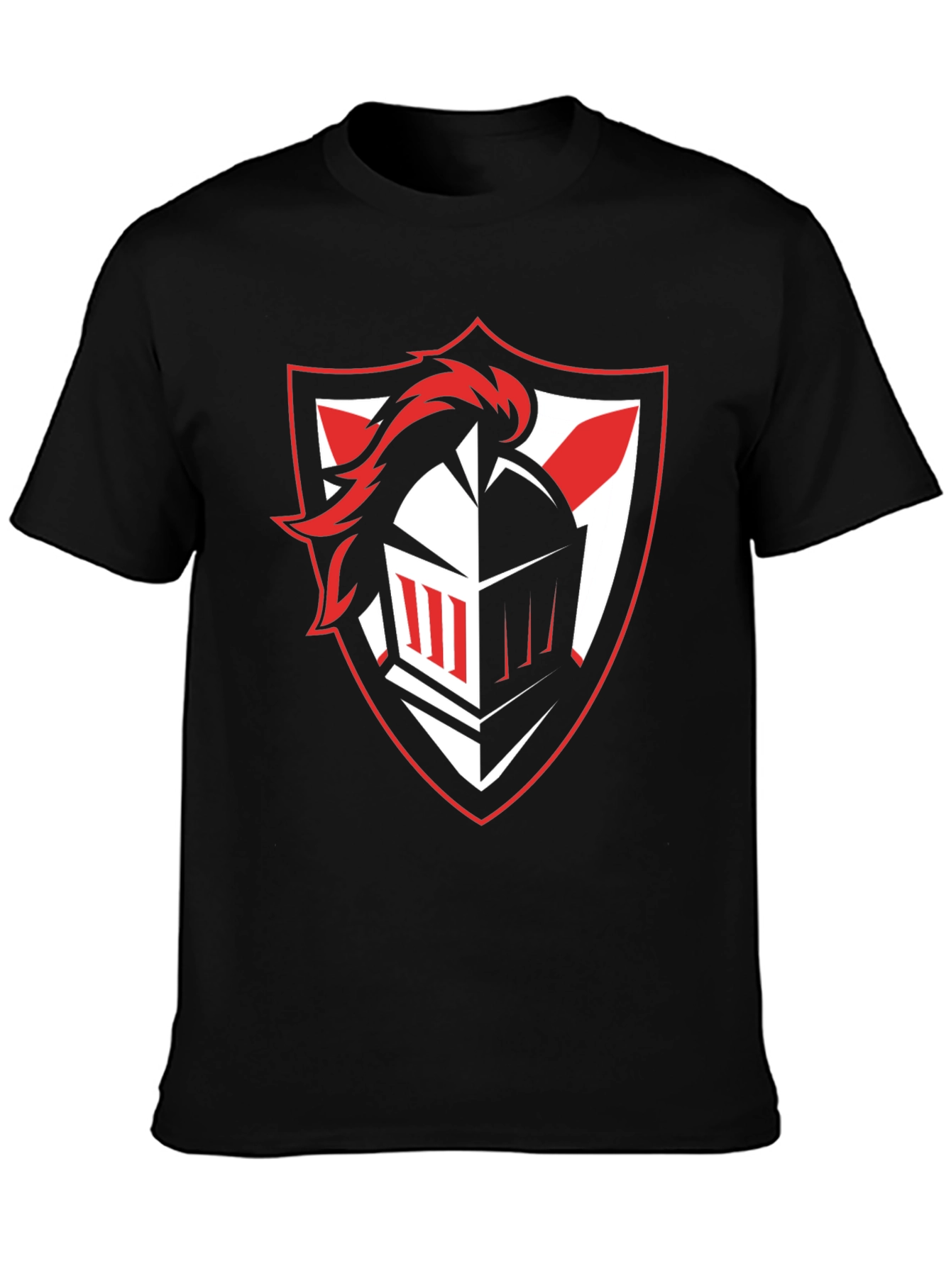 Knight Crest Graphic Tee - Black Cotton T-Shirt