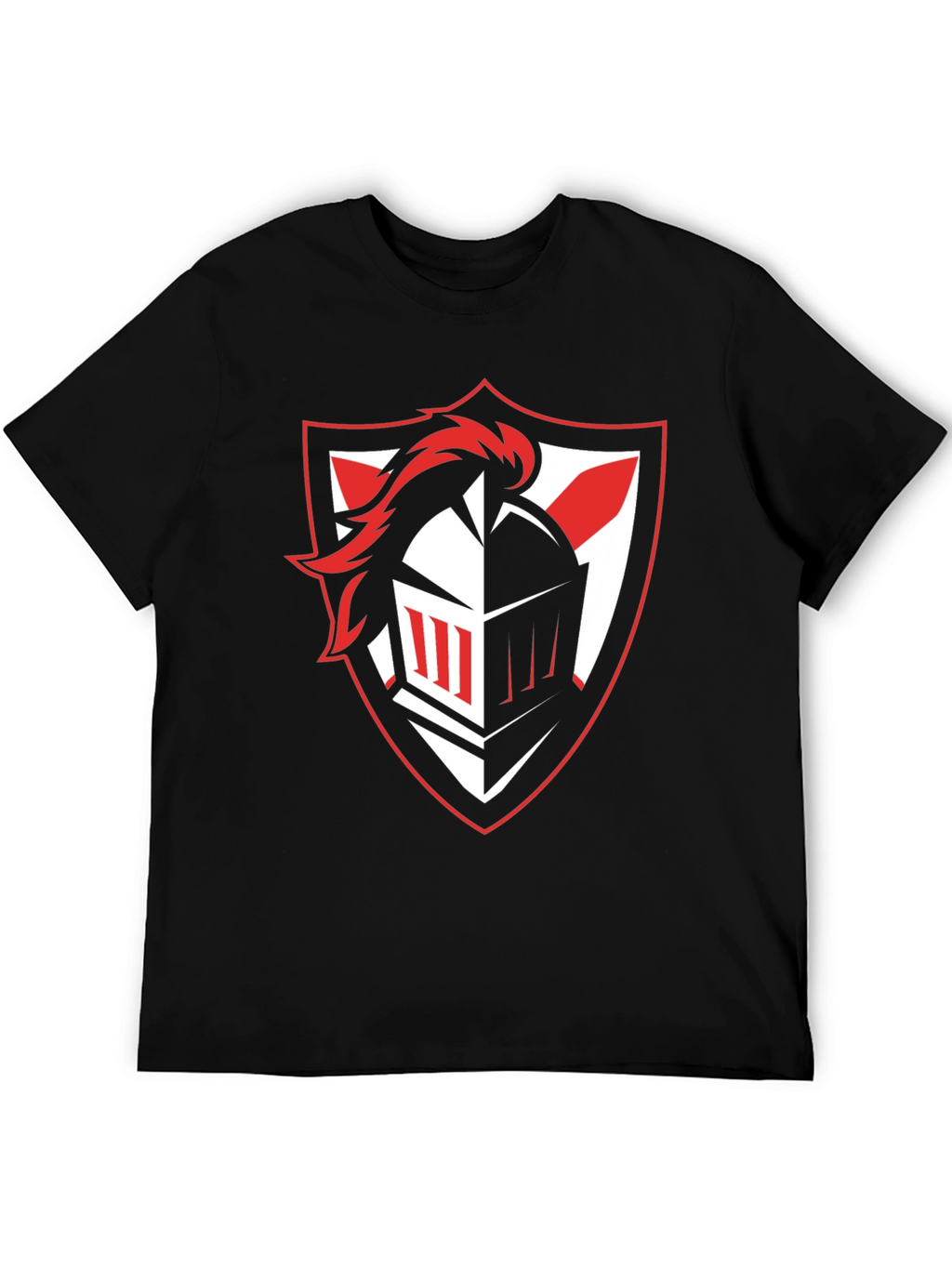 Knight Crest Graphic Tee - Black Cotton T-Shirt