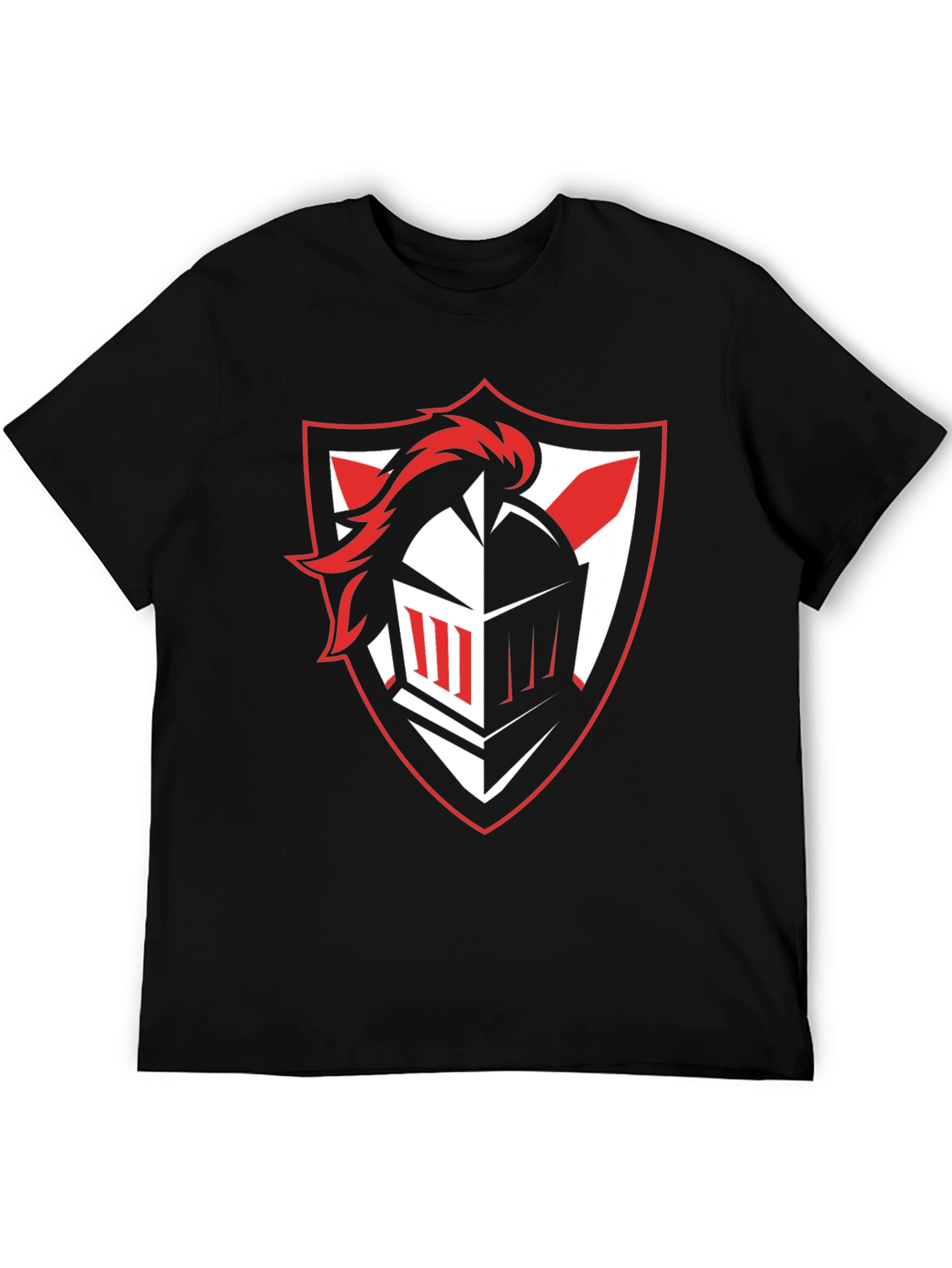 Knight Crest Graphic Tee - Black Cotton T-Shirt