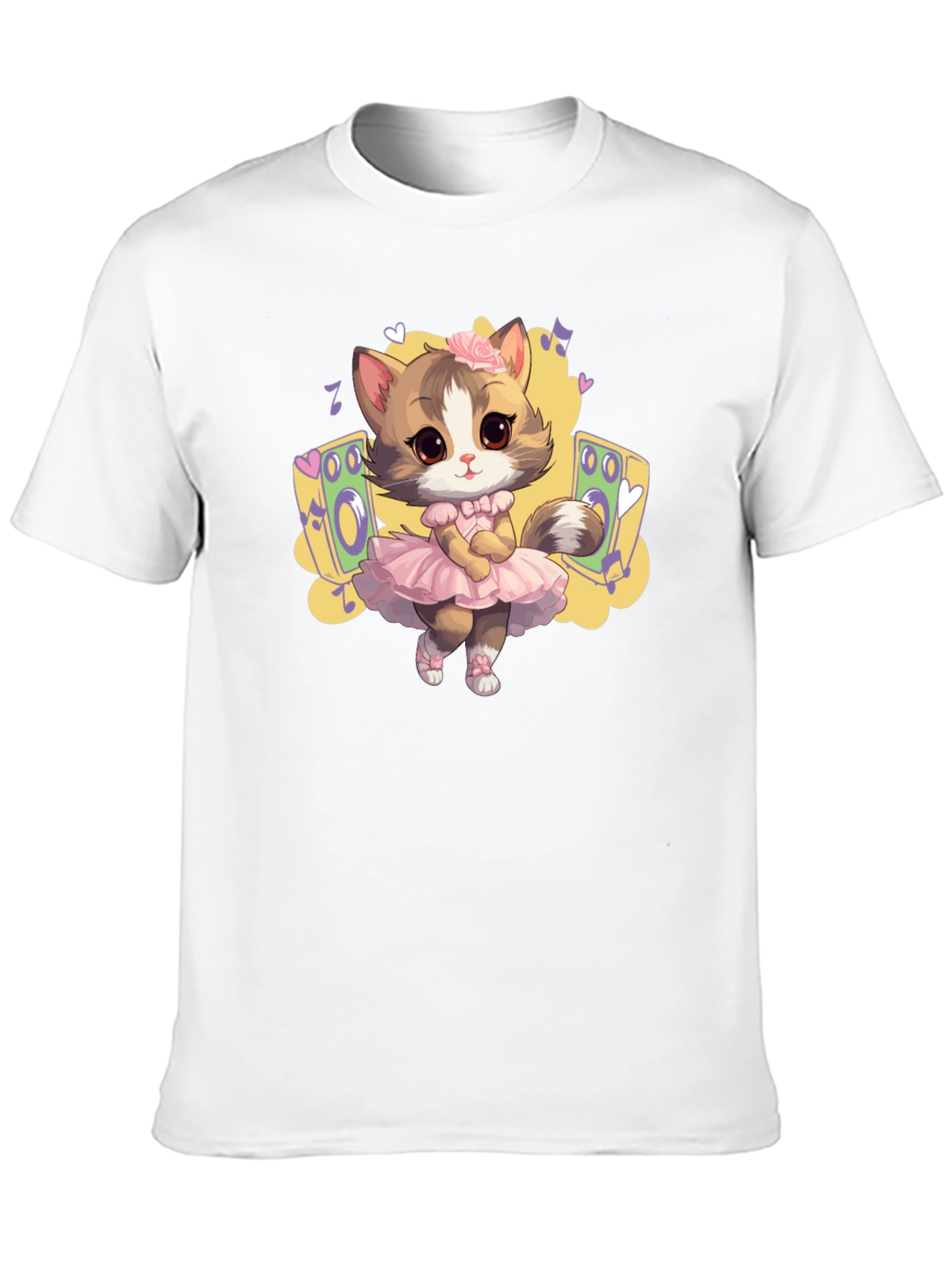 Cute Cat Ballerina Graphic Tee