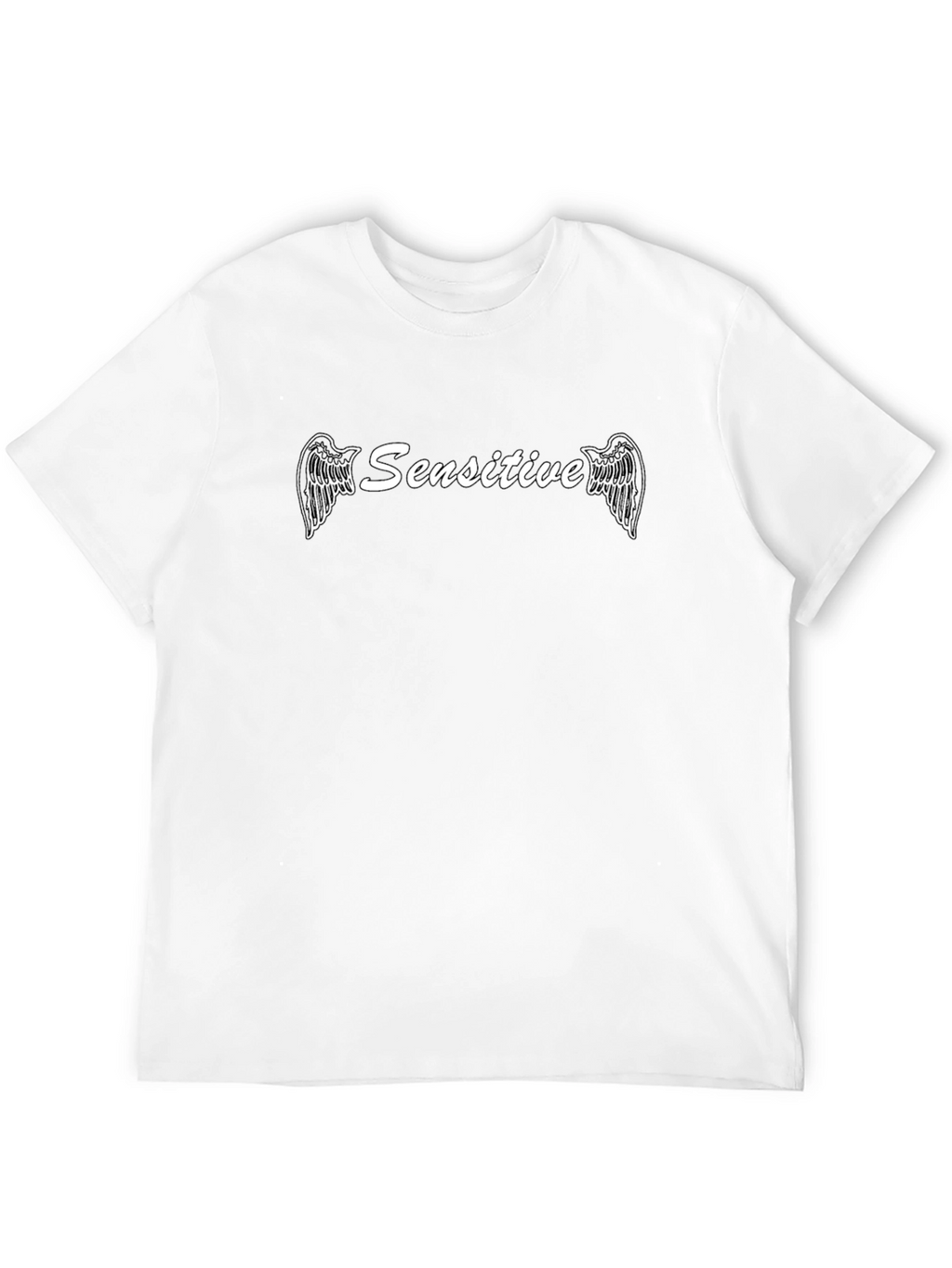 Sensitive Angel Wings Graphic Tee - Black