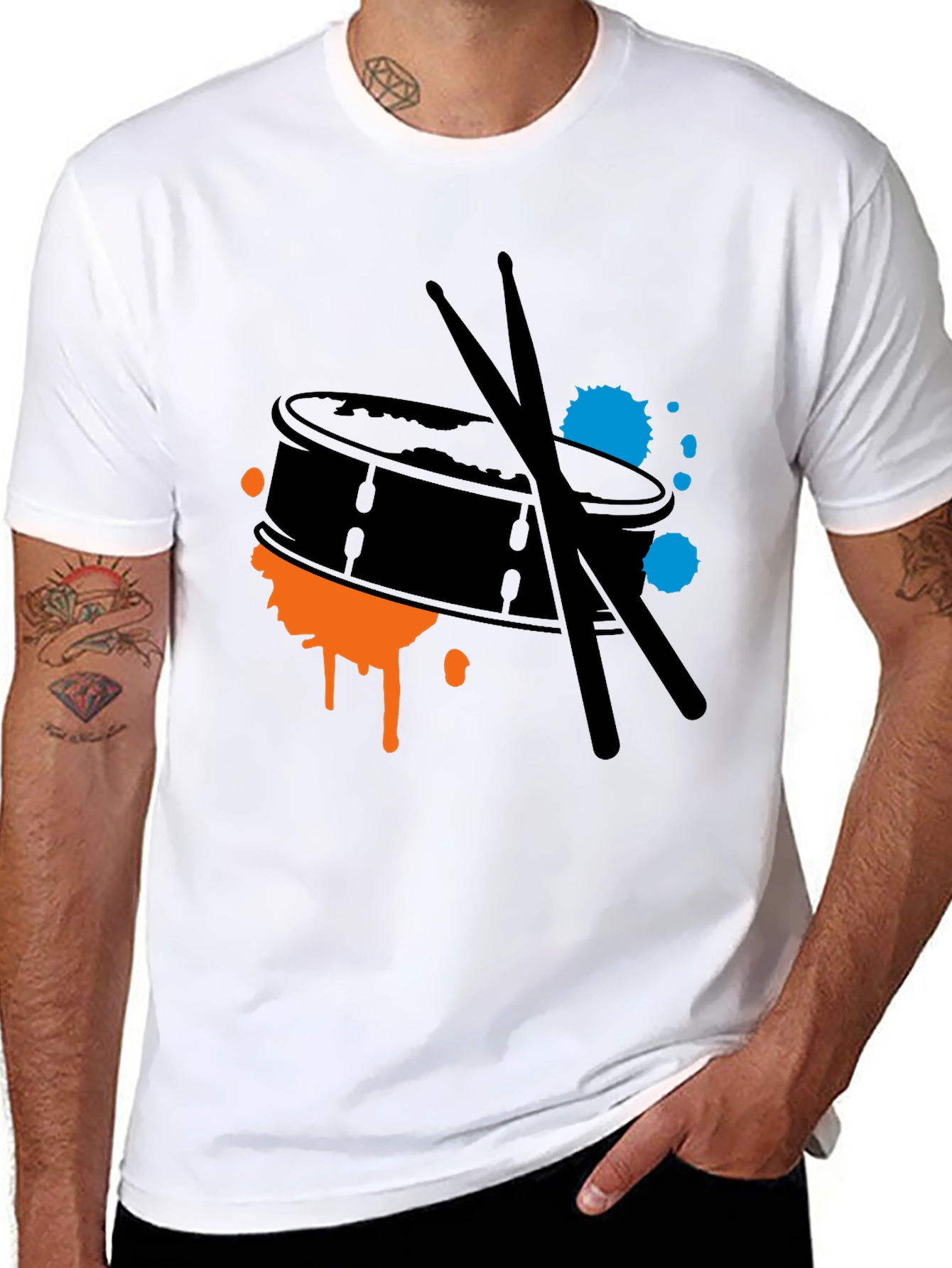Drum Kit Splash Graphic Tee - Black