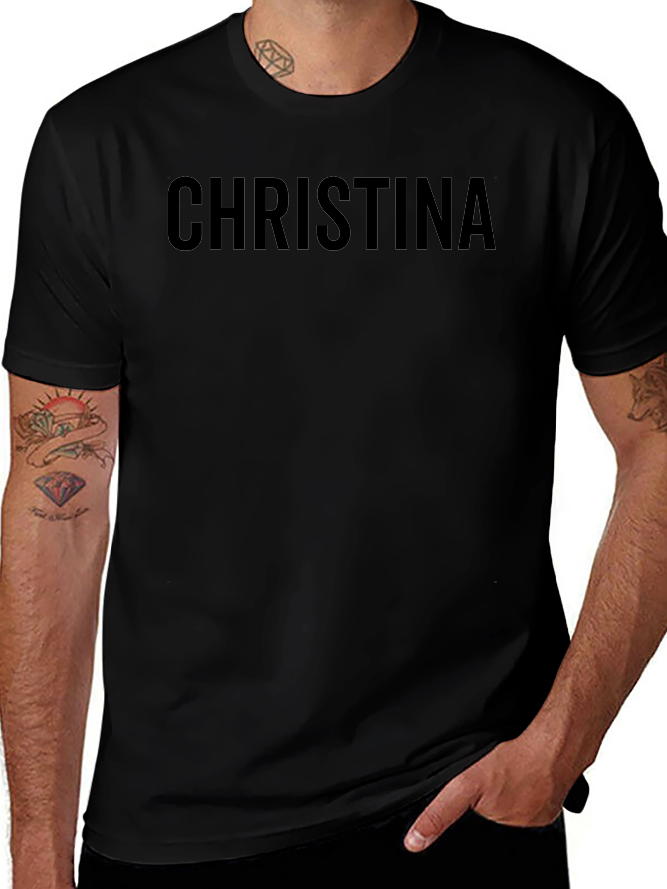 Christina Personalized Black T-Shirt