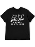 Sarcastic Answer Black Graphic Tee