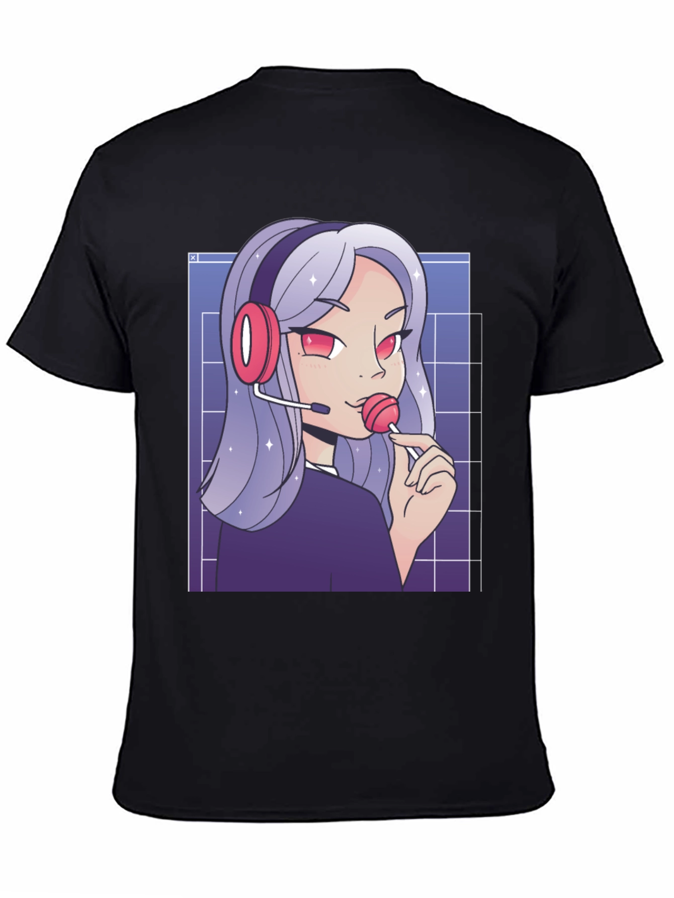 Anime Gamer Girl T-Shirt - Black Graphic Tee