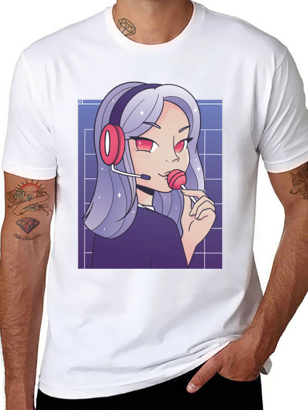 Anime Gamer Girl T-Shirt - Black Graphic Tee