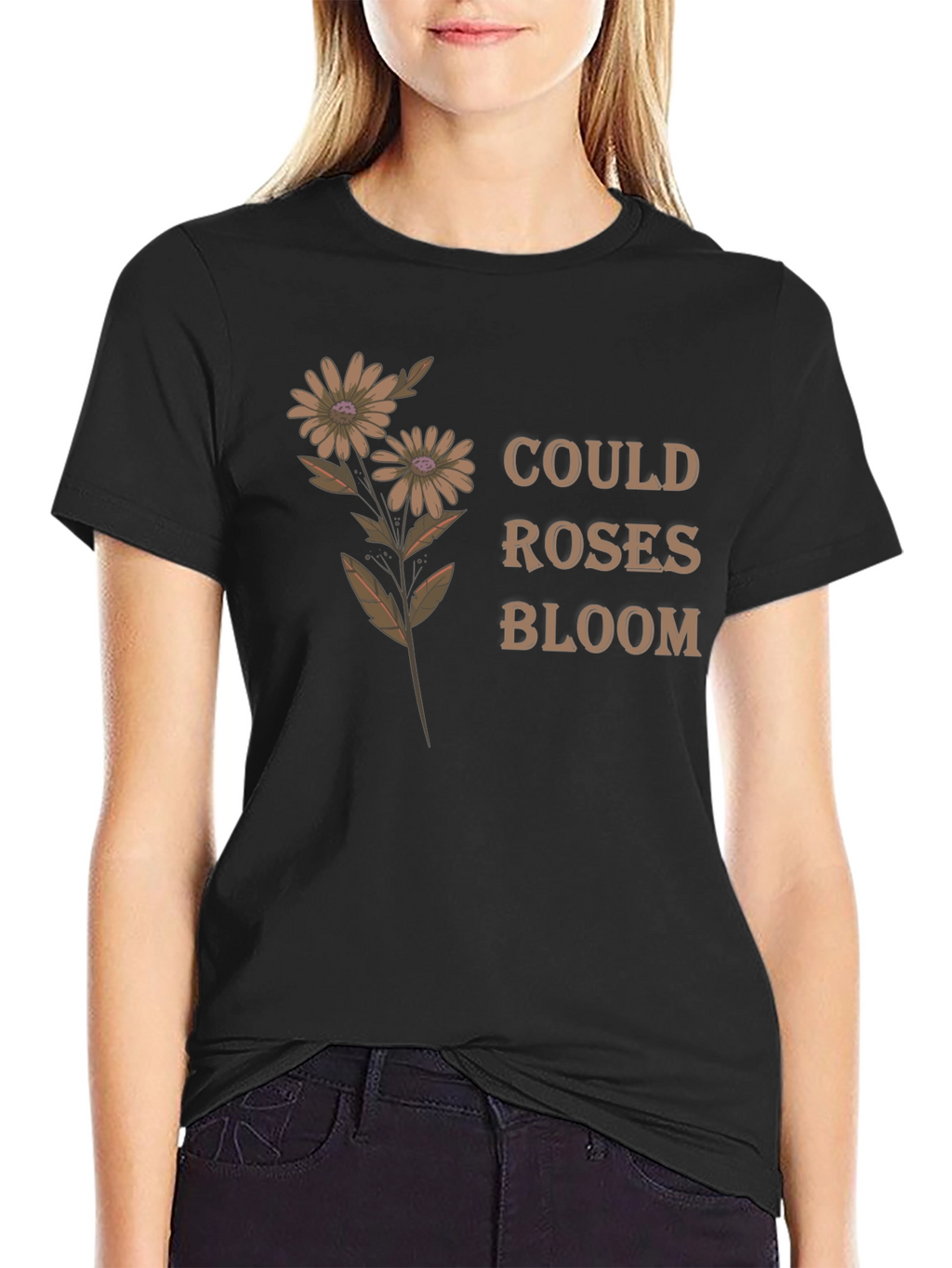 Floral Graphic Tee - Could Roses Bloom
