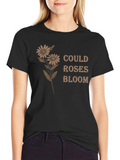Floral Graphic Tee - Could Roses Bloom
