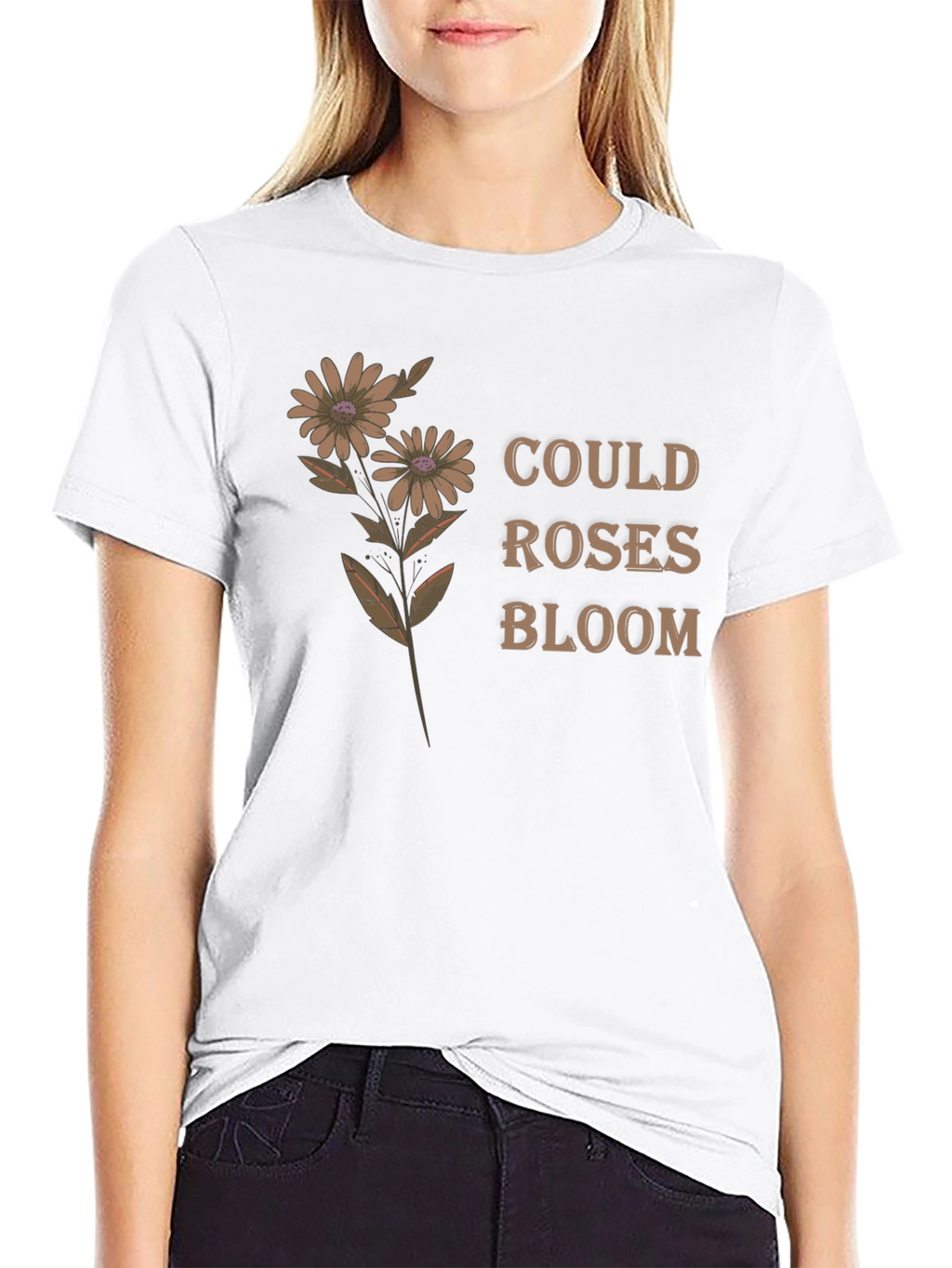Floral Graphic Tee - Could Roses Bloom