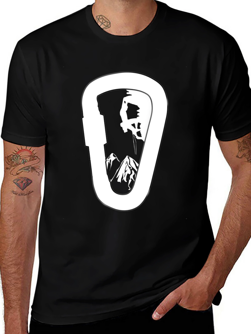 Climbing Carabiner T-Shirt - Mountain Adventure Tee