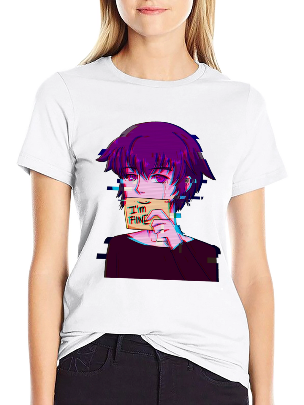 Anime Graphic T-Shirt - Im Fine
