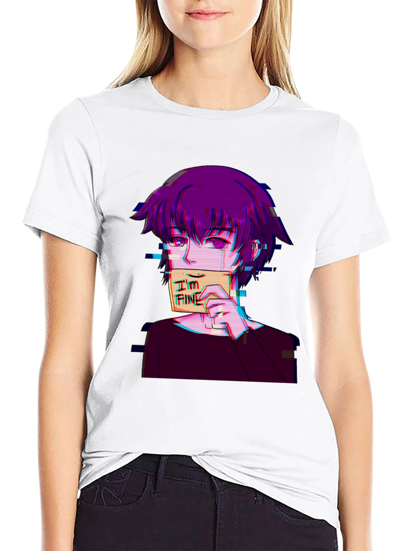 Anime Graphic T-Shirt - Im Fine