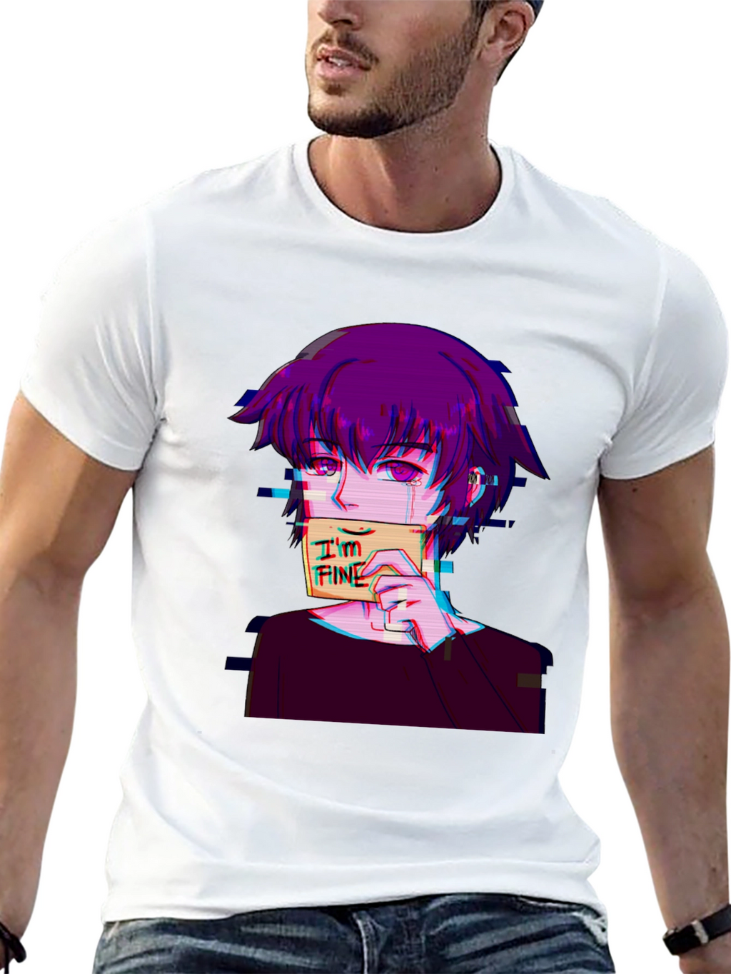 Anime Graphic T-Shirt - Im Fine