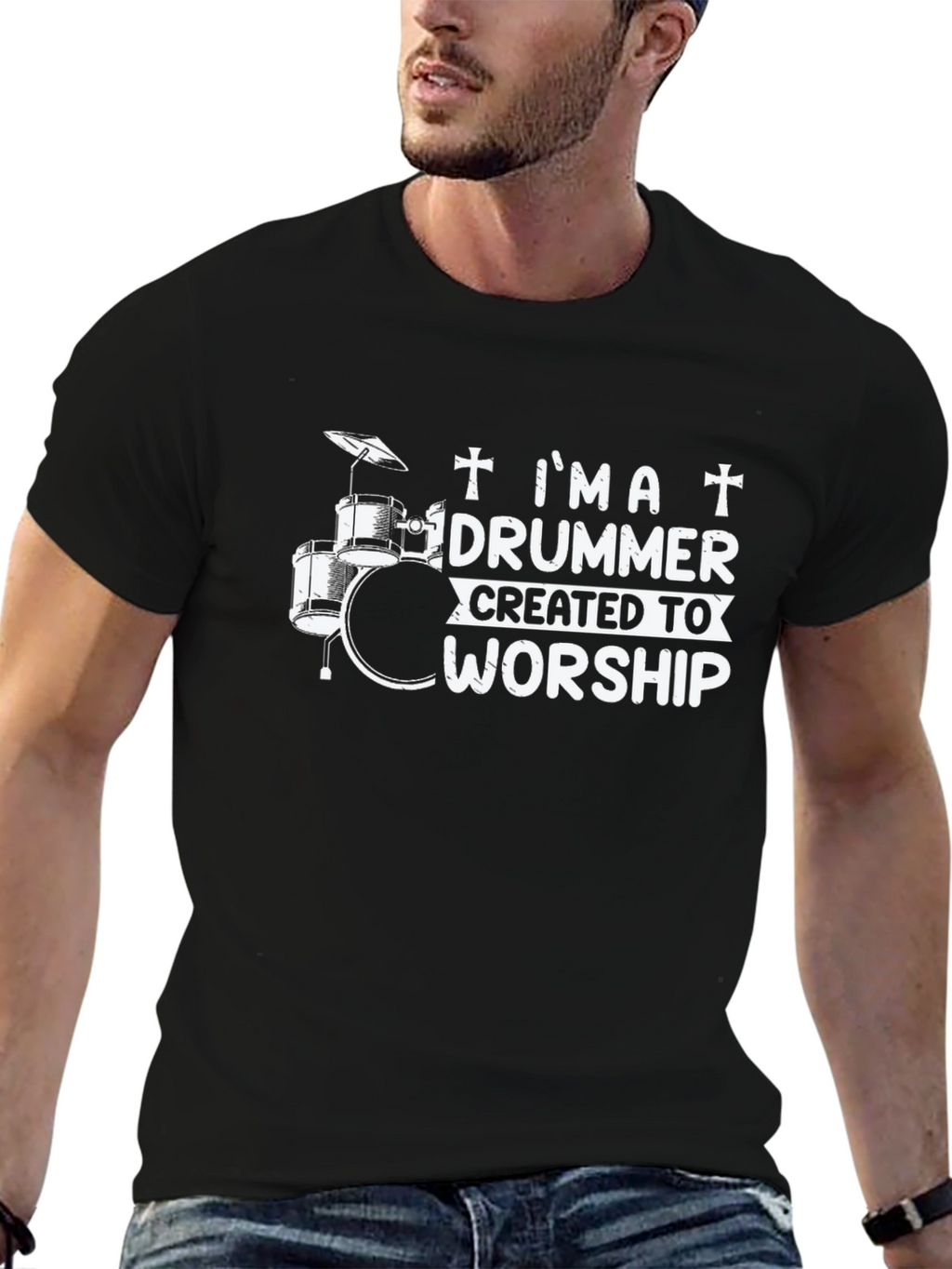 Im a Drummer Created To Worship T-Shirt