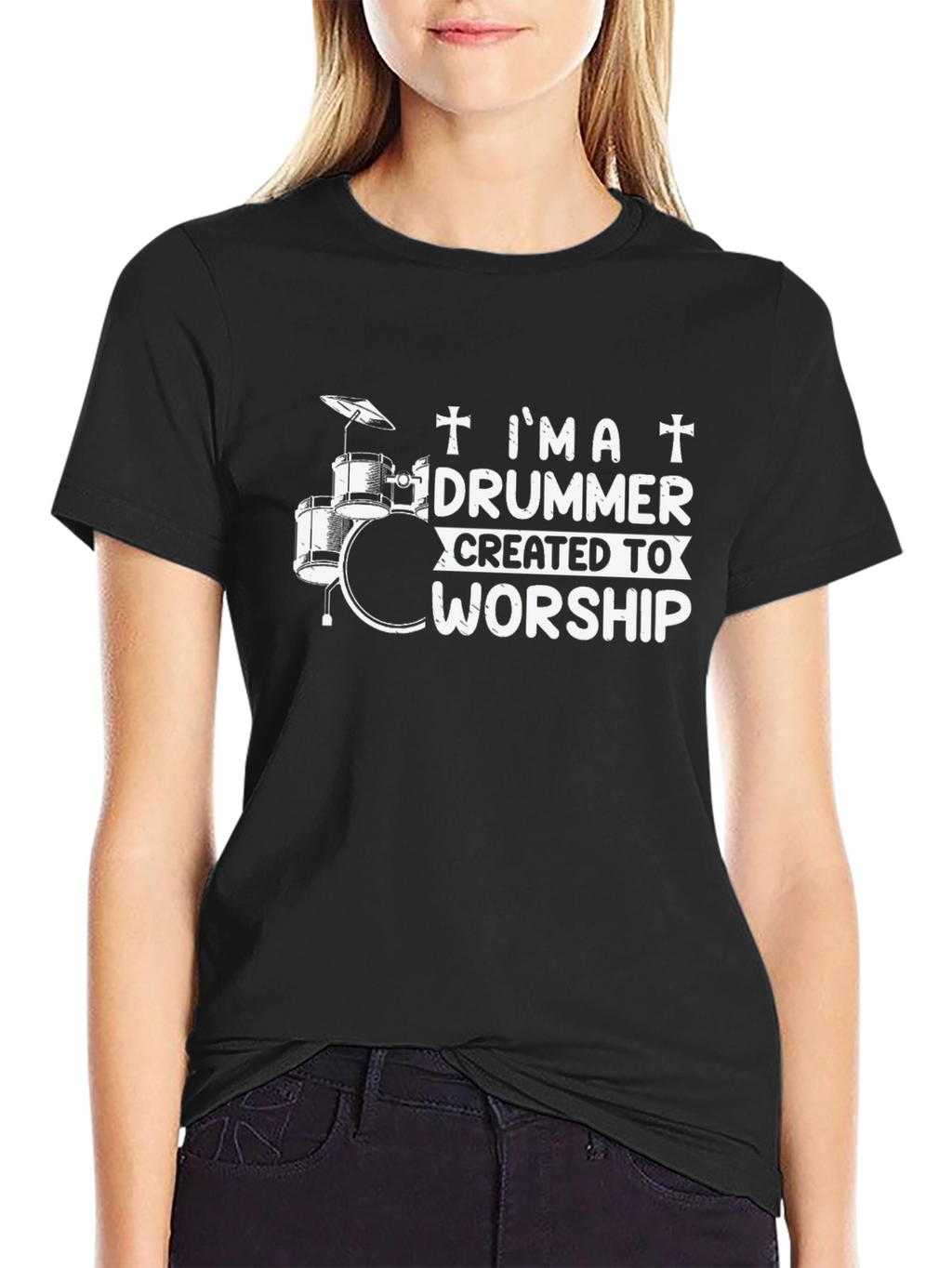 Im a Drummer Created To Worship T-Shirt
